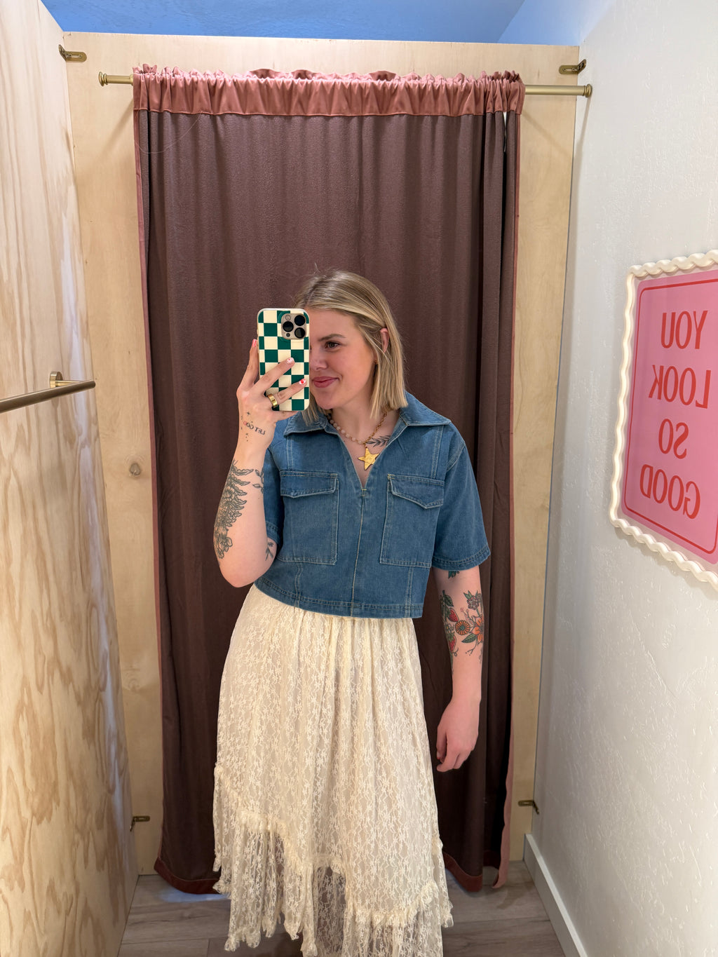 Camden Collared Denim Top