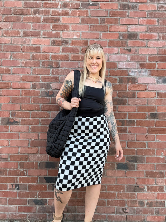 Check Mate Midi Skirt