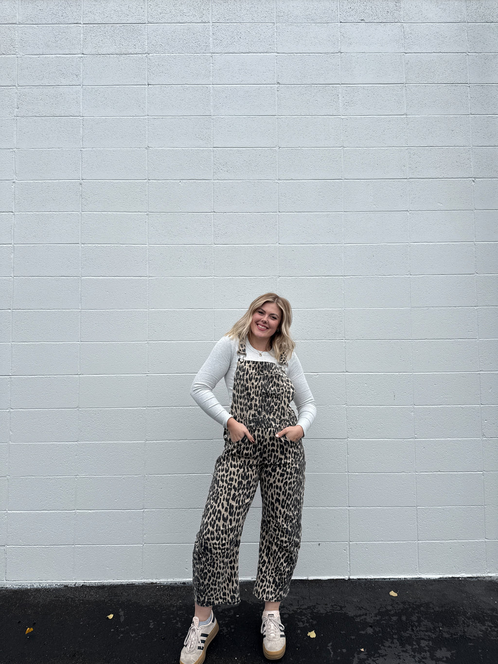 Leopard Barrel Overalls