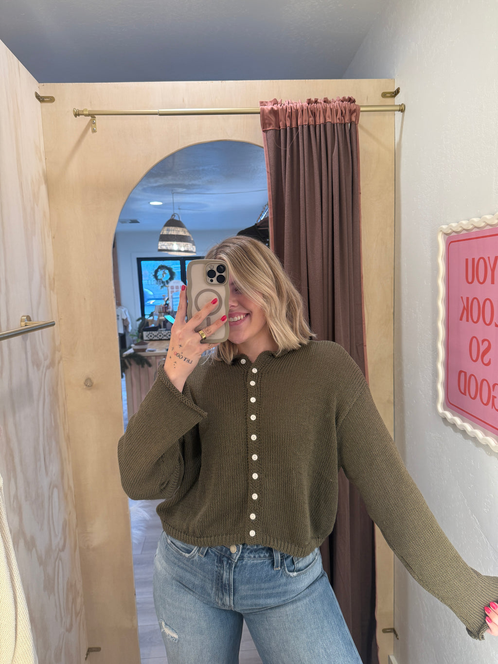 Macie Olive Cardigan