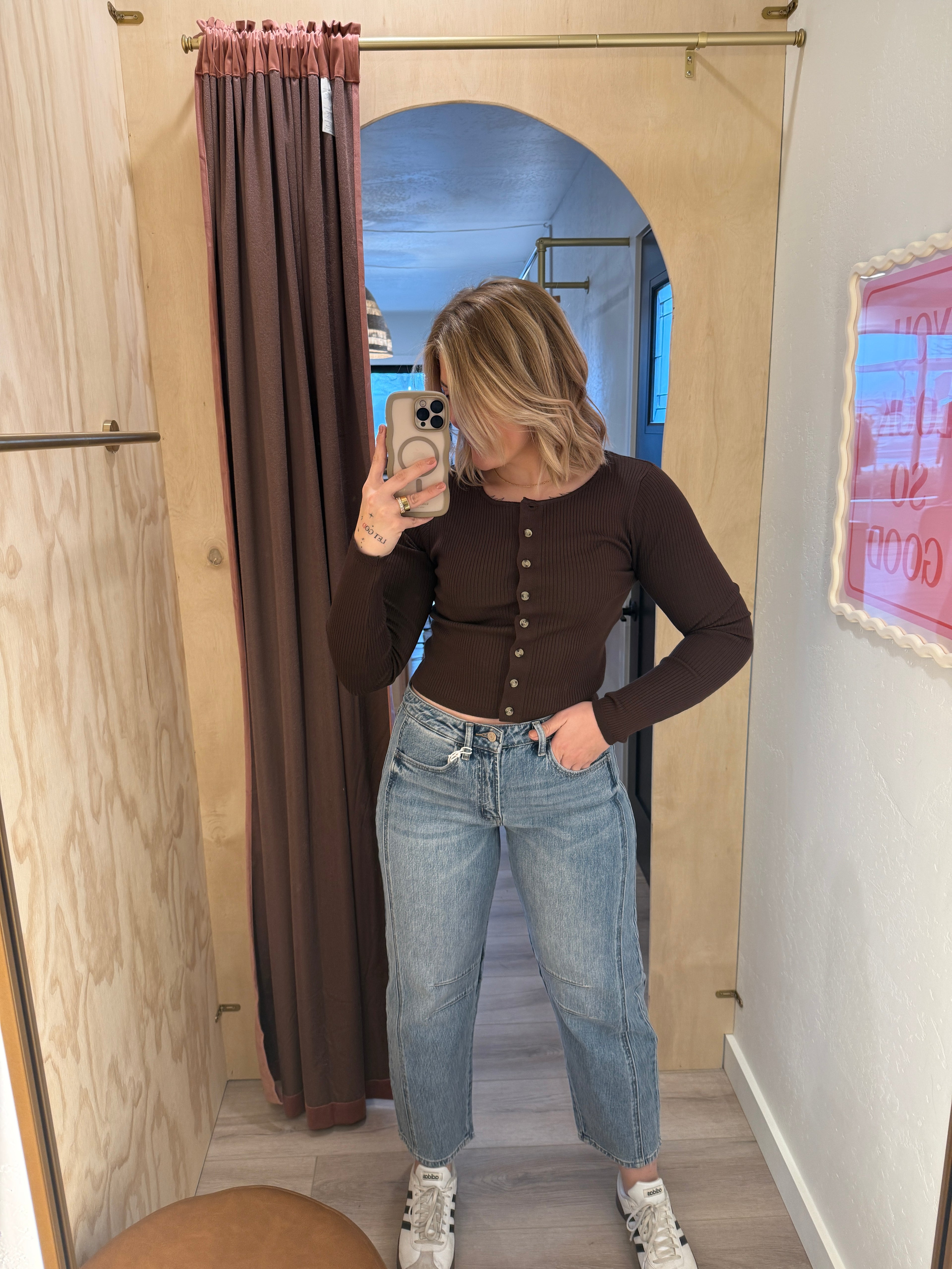 High Rise Medium Wash Barrel Jeans