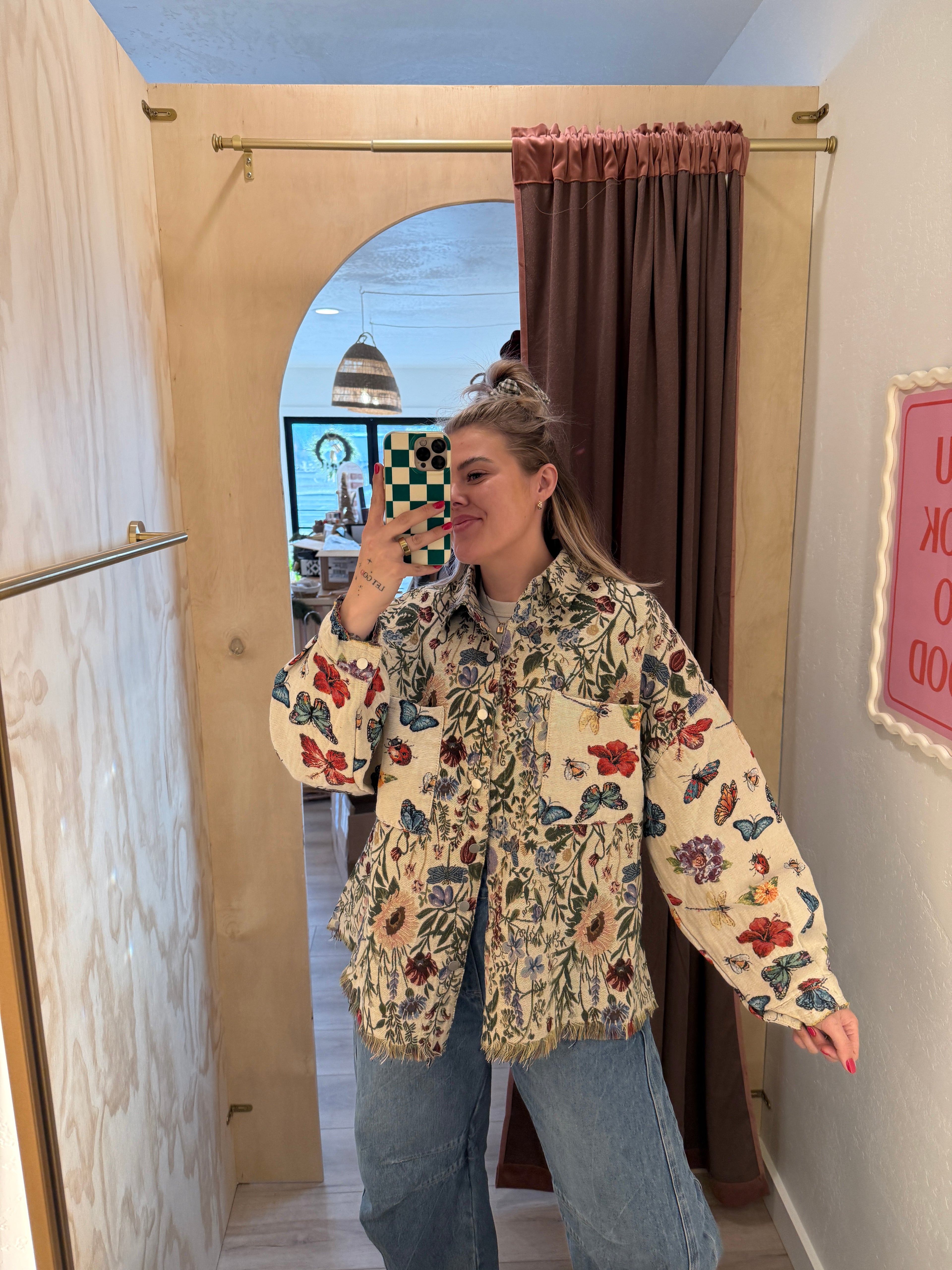 Butterfly Garden Vintage Shacket