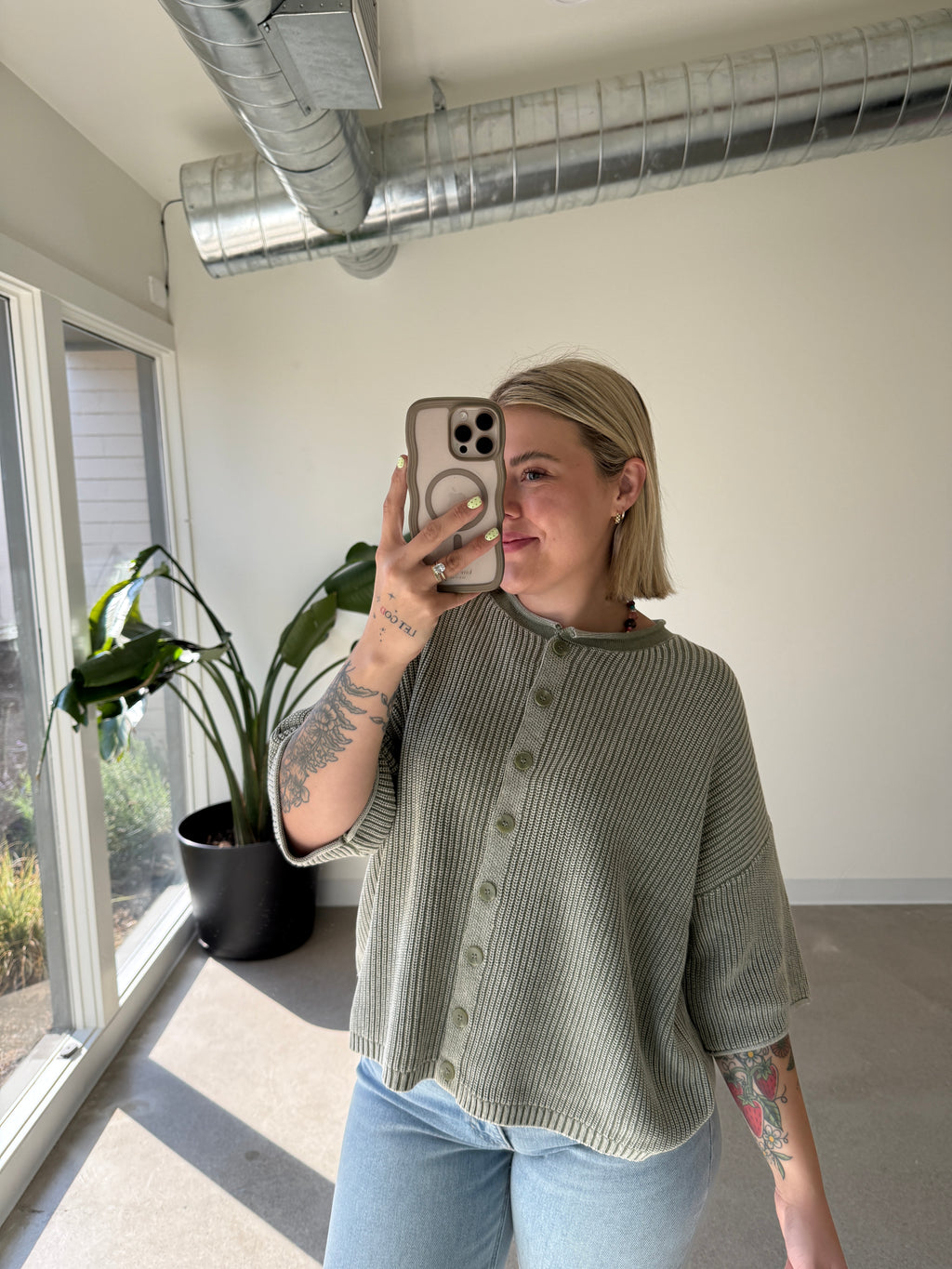 Mazie Washed Short Sleeve Cardigan (Multiple Colors)