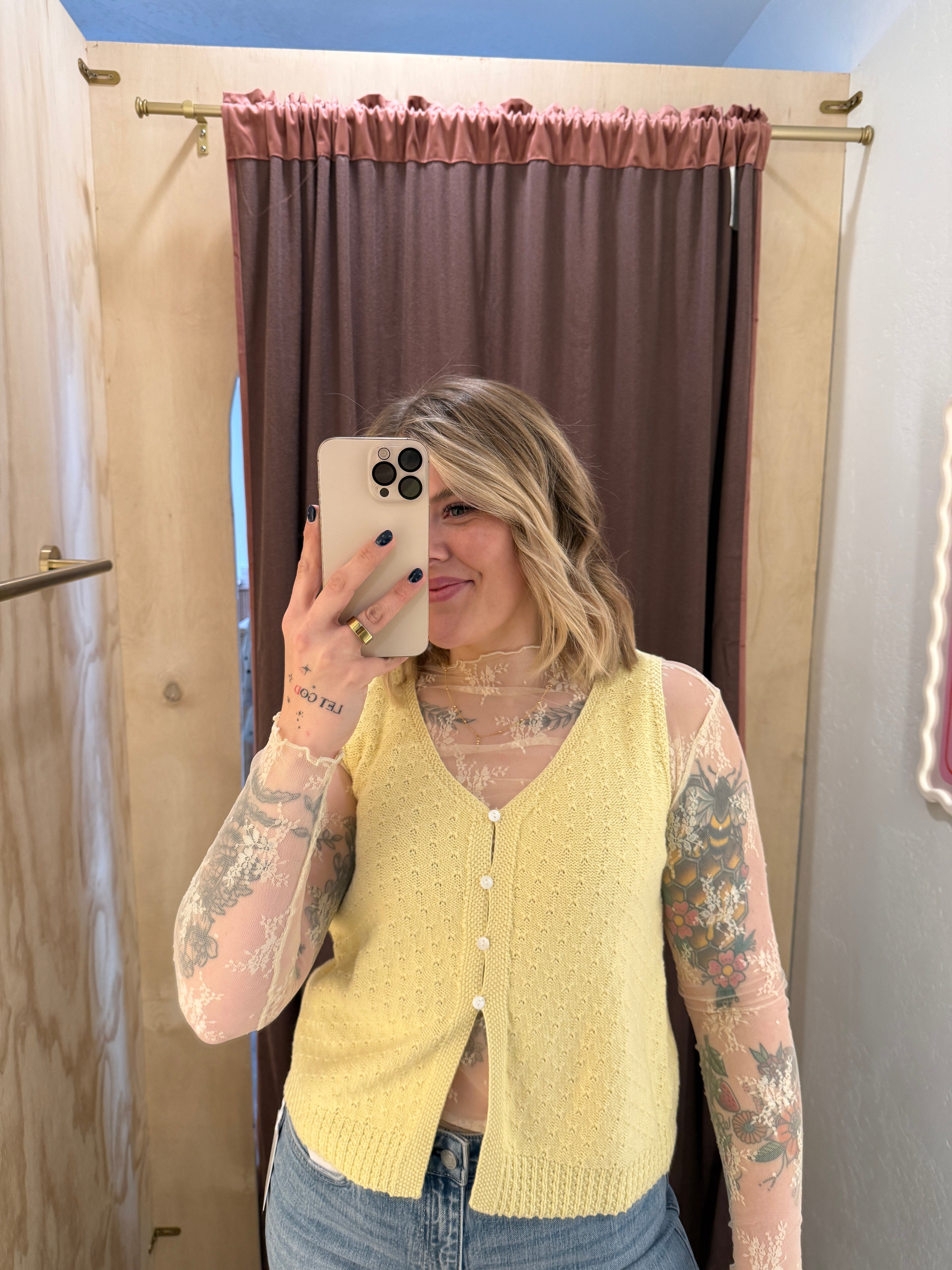 Daisy Pointelle Sweater Vest