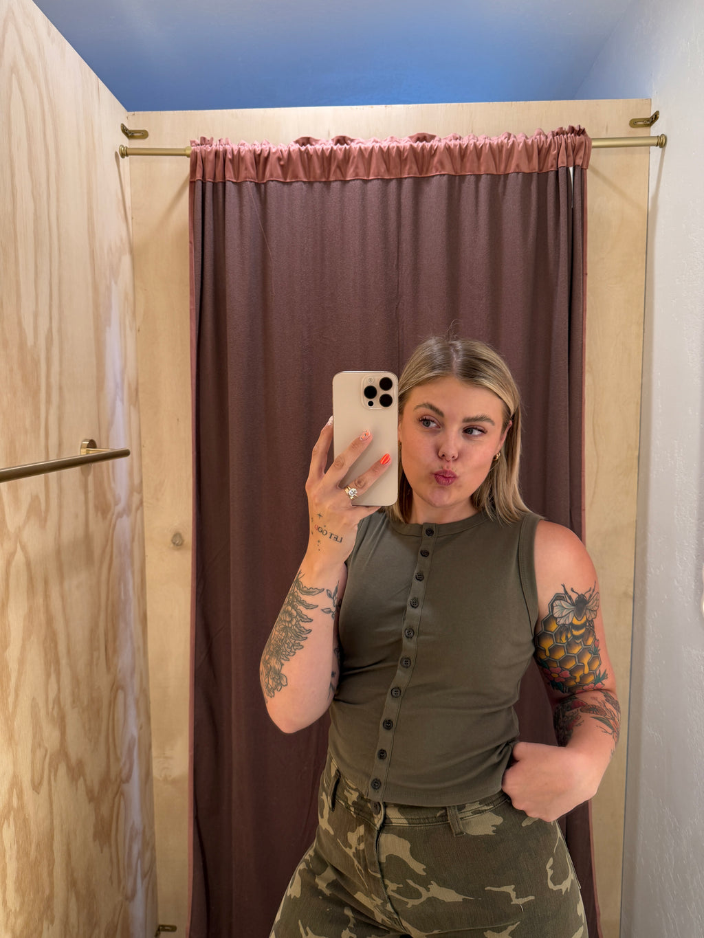 GI Jane Button Down Tanks