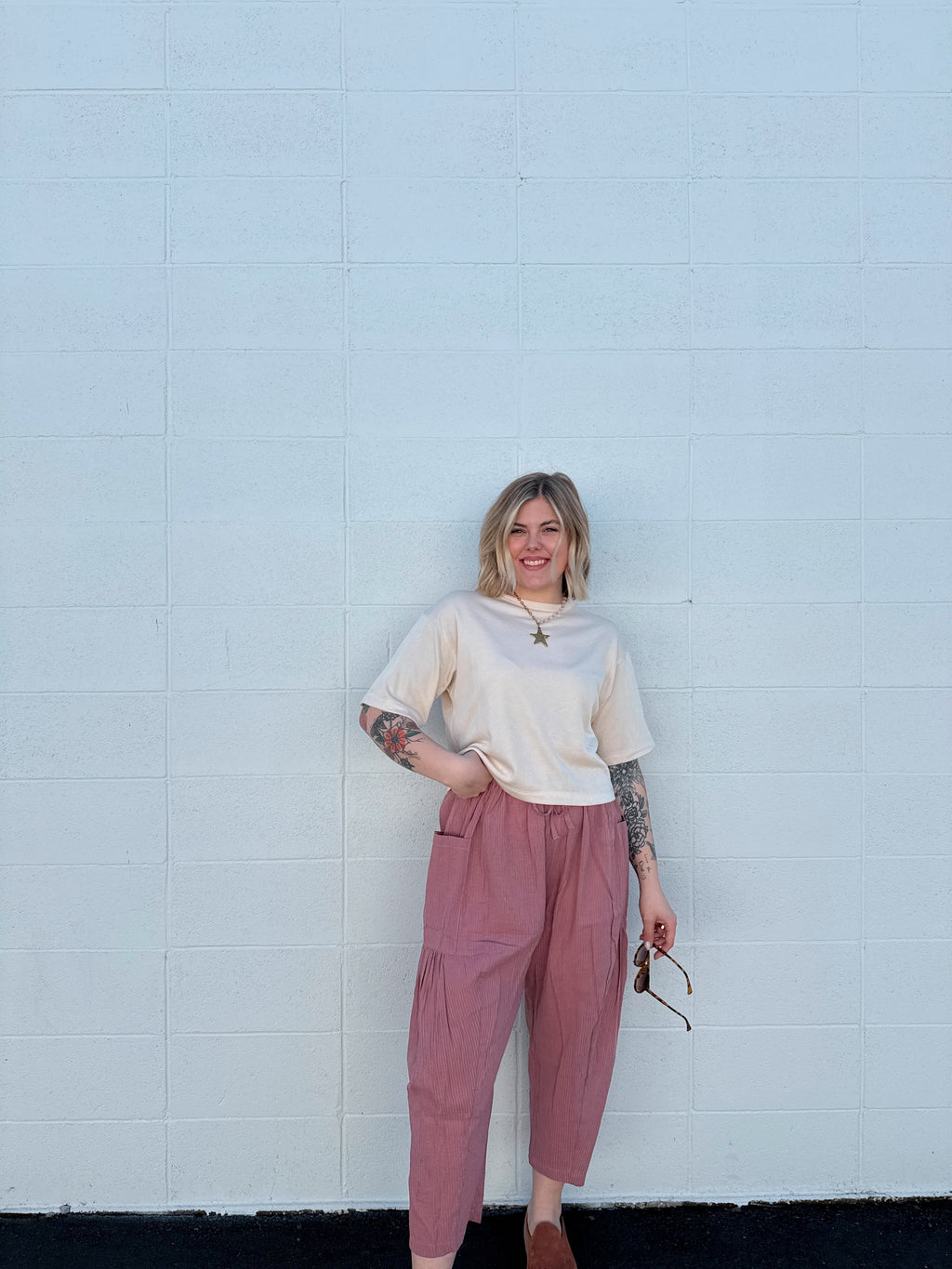 Maisee Mauve Striped Pants