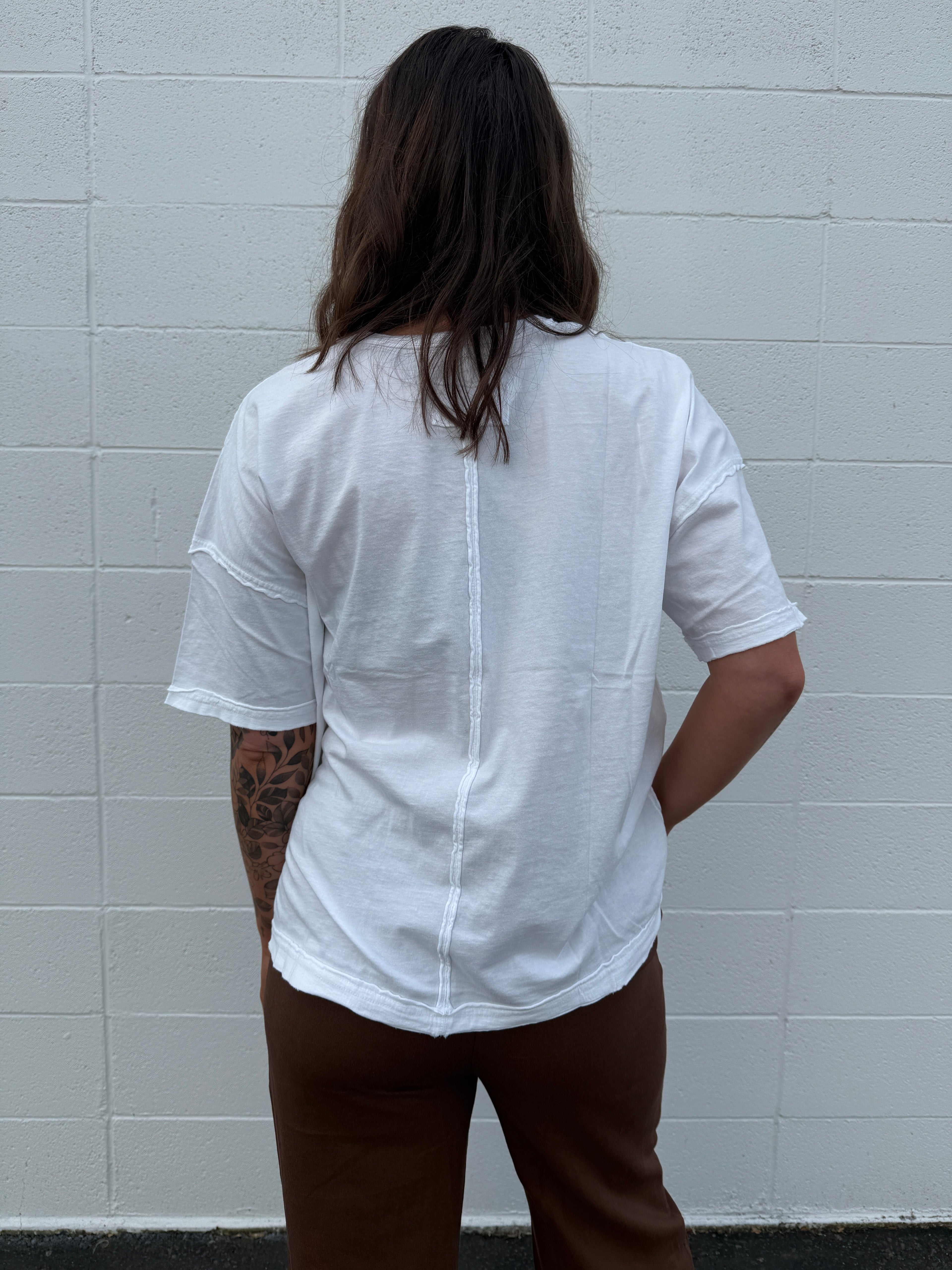 Exposed Seam Boxy Tees (multiple colors)