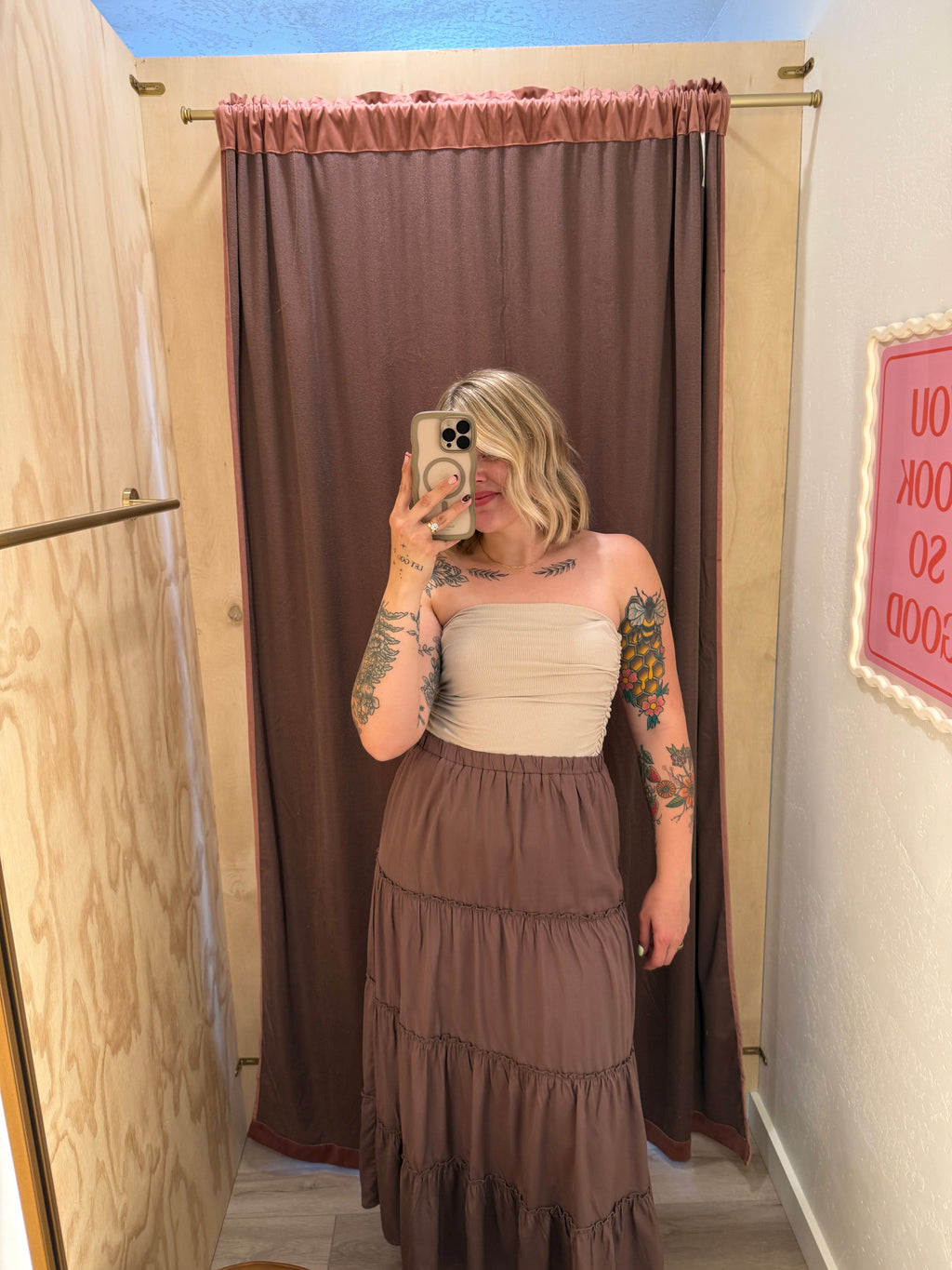 Flirt + Flow Ruffled Hem Maxi Skirt (multiple colors)