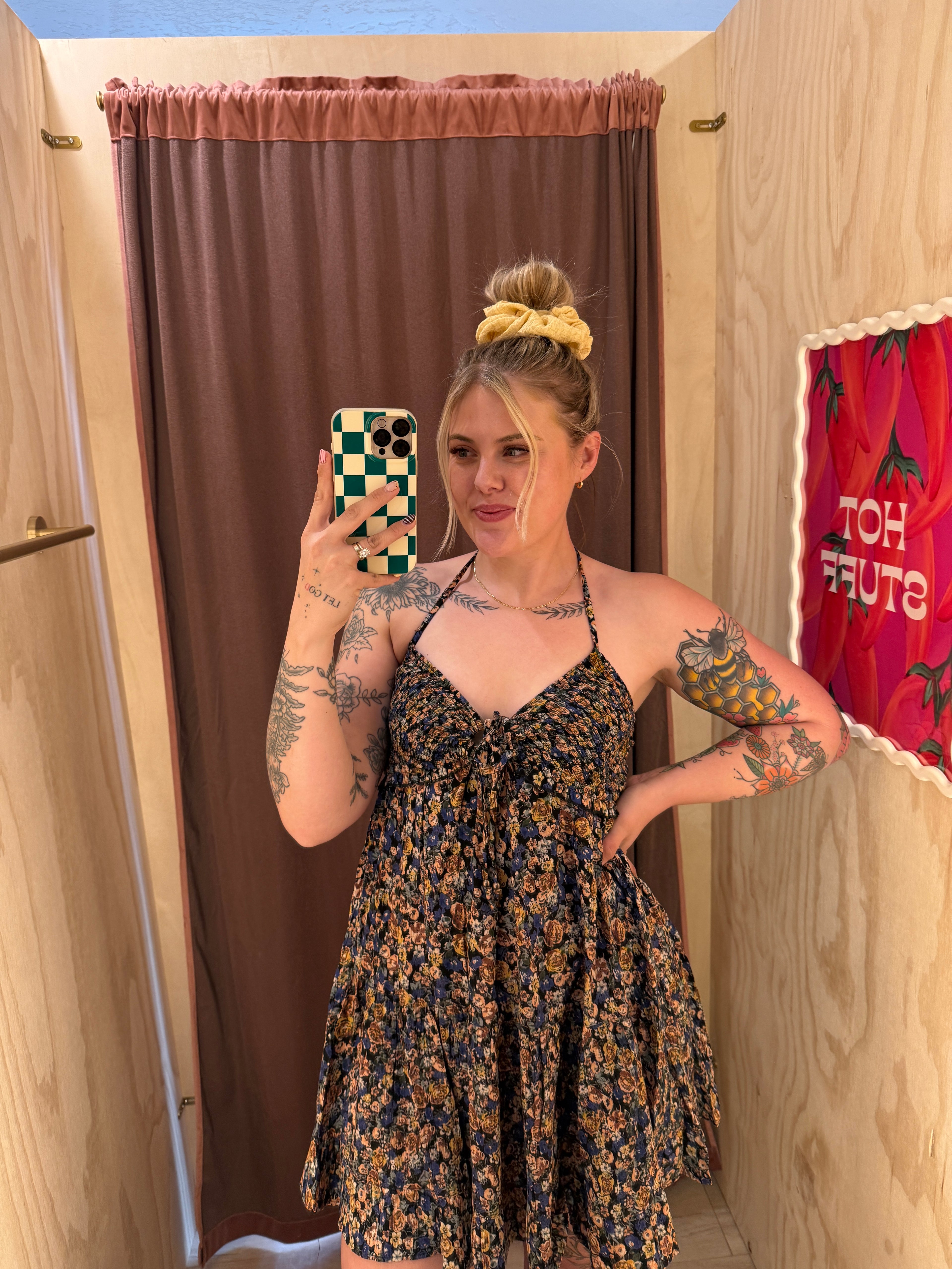 Forget Me Not Floral Halter Dress