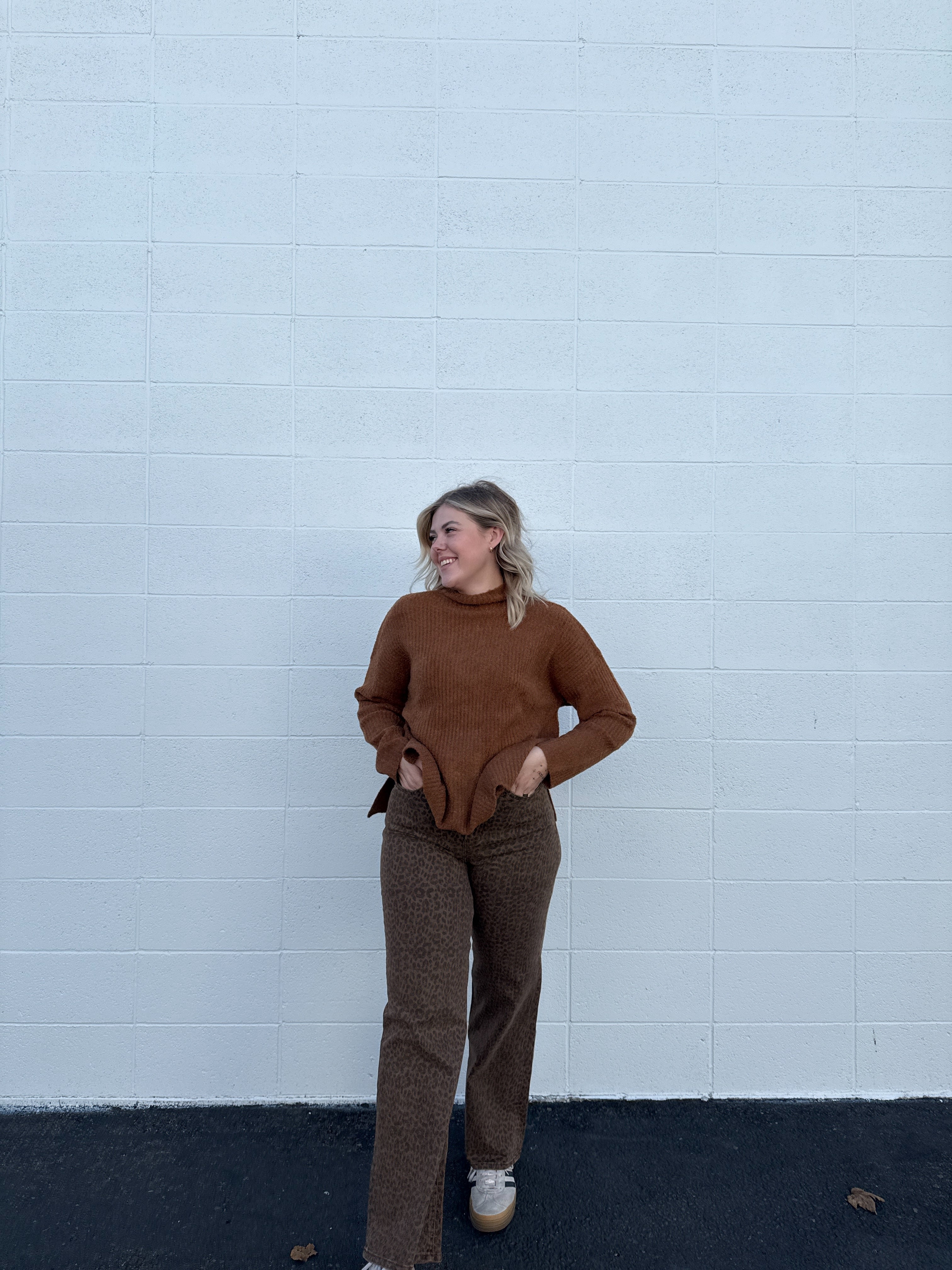 Super High Wide Leg Leopard Jeans