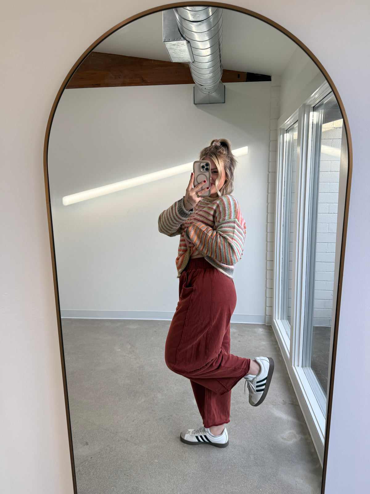 Winter Days Mineral Wash Fleece Barrel Pants