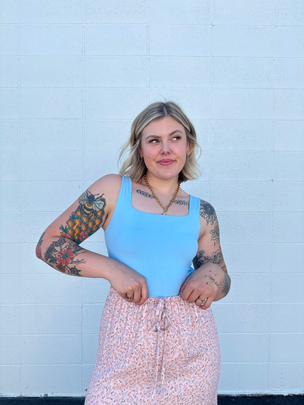 Double Lined Square Neck Bodysuits (Multiple Colors)