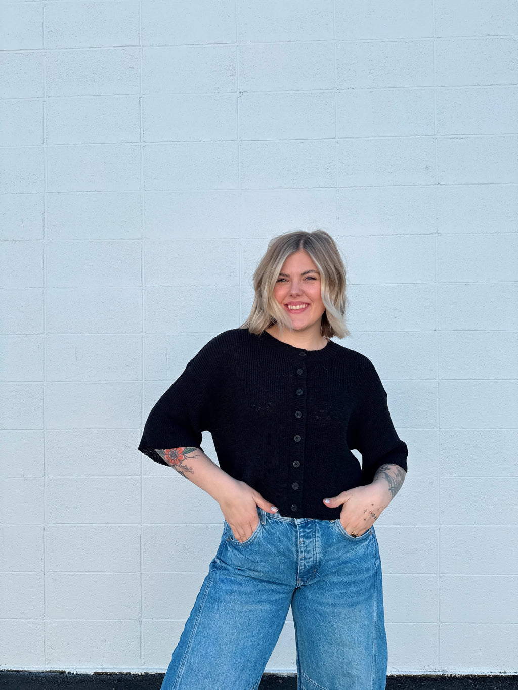 Jensen Boxy Short Sleeve Knit Top