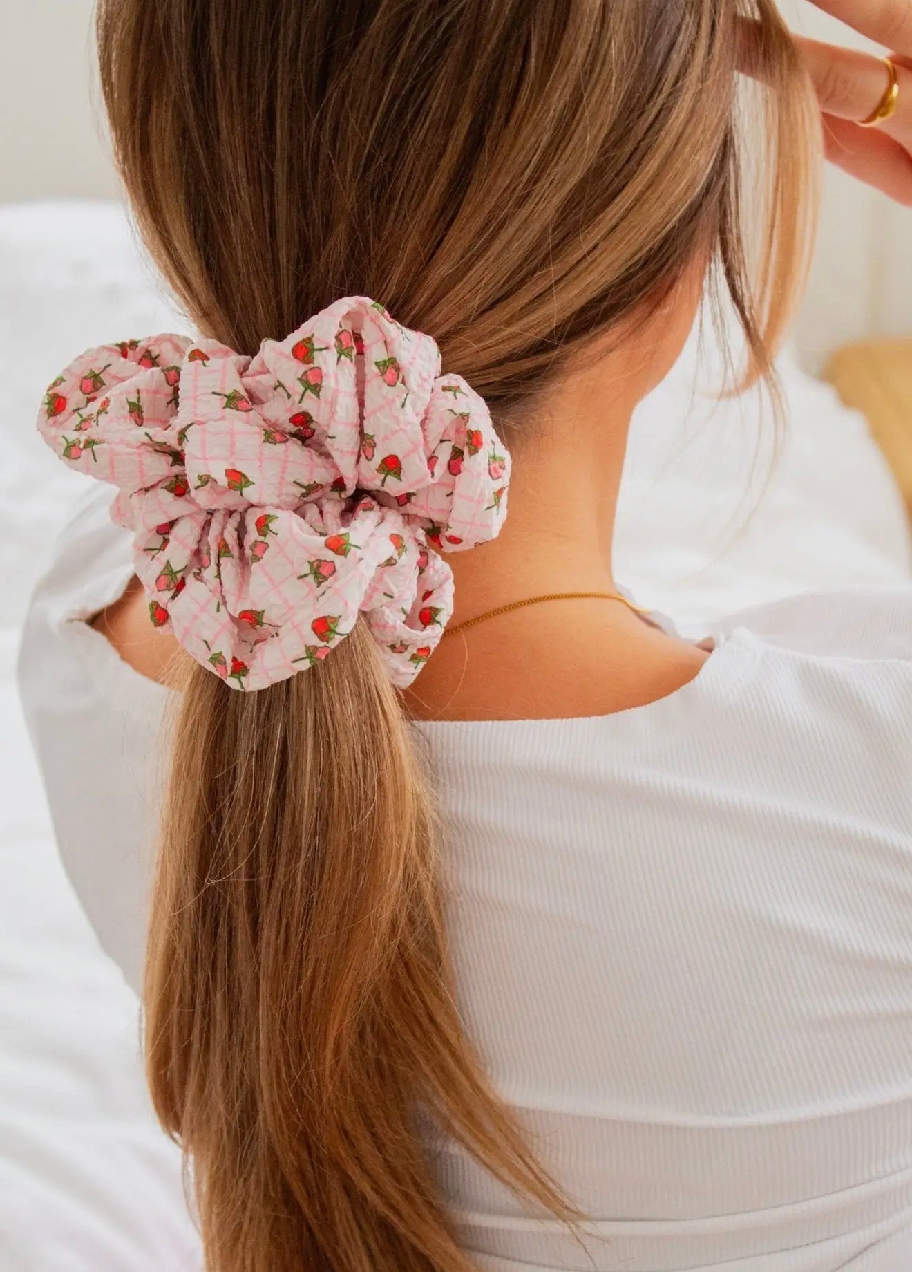 Strawberry Jumbo Scrunchie