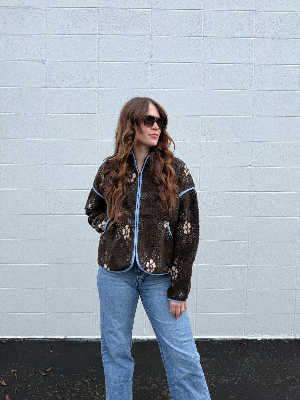 Floral Sherpa Jacket (multiple colors)