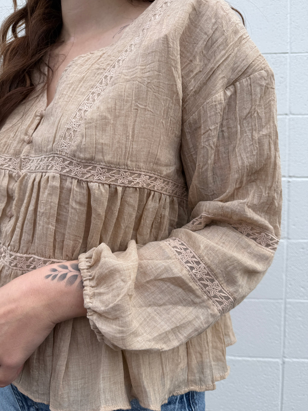 All is Calm V Neck Blouse