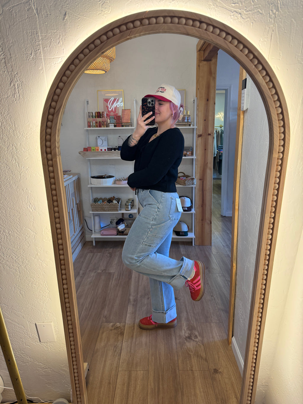 High Rise Cuffed Cargo Wide Jeans