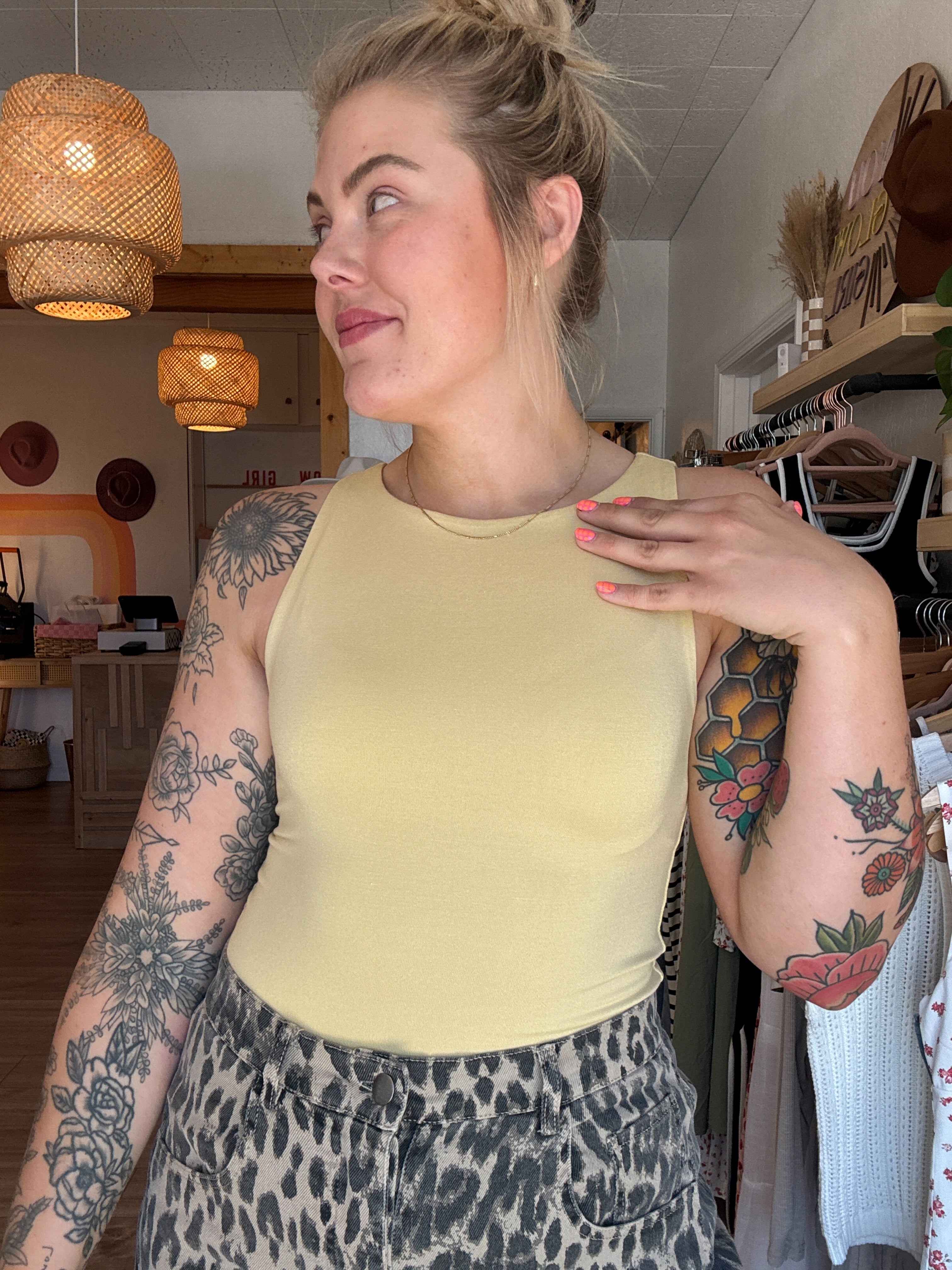 Boat Neck Double Lined Tank (Multiple Colors)