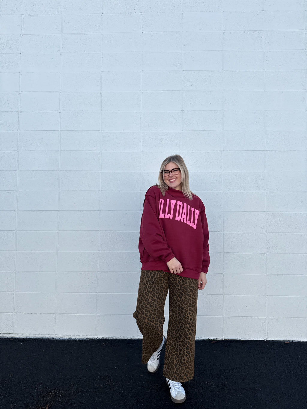 Leopard Drawstring Denim Pants