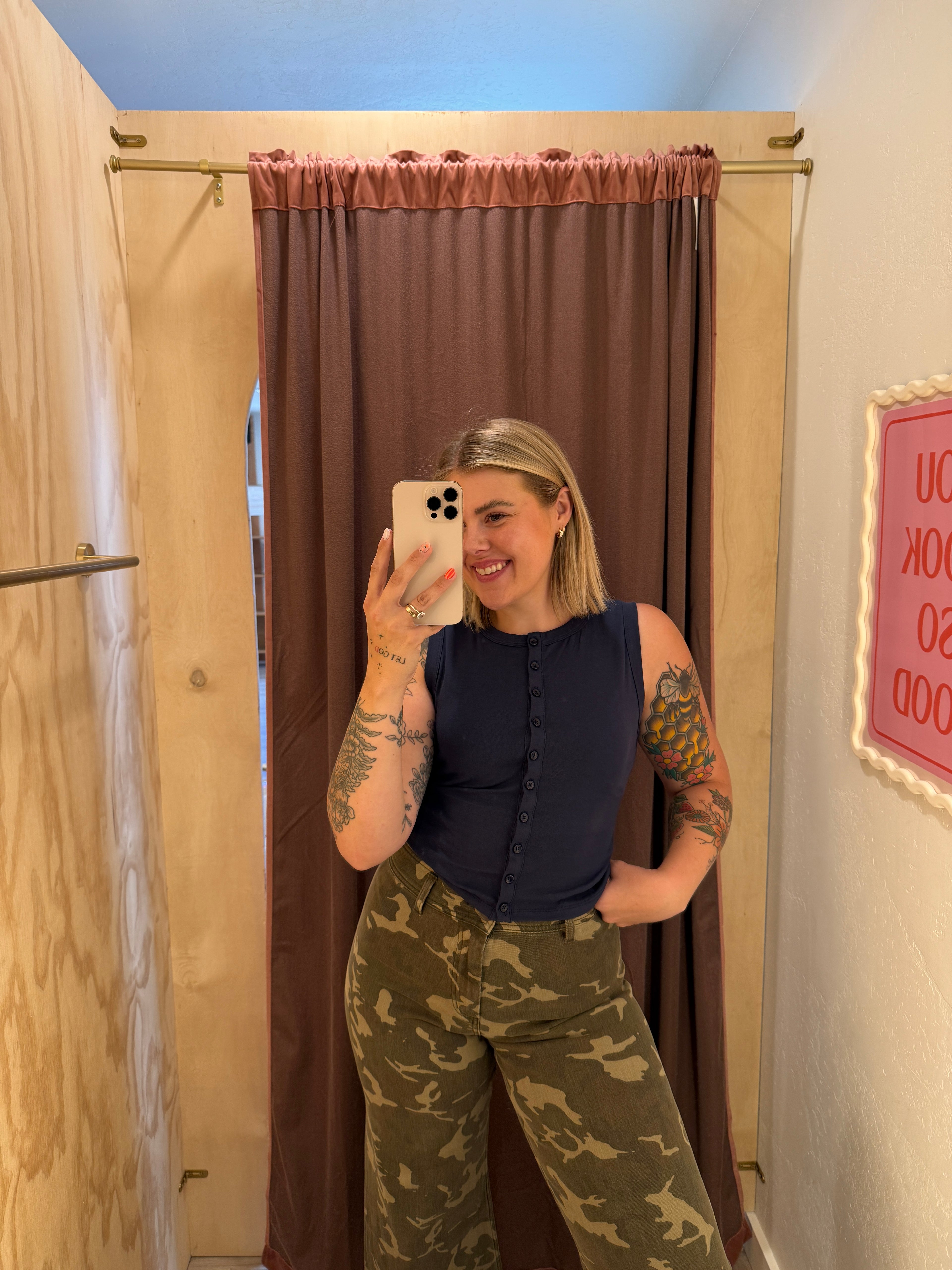 GI Jane Button Down Tanks