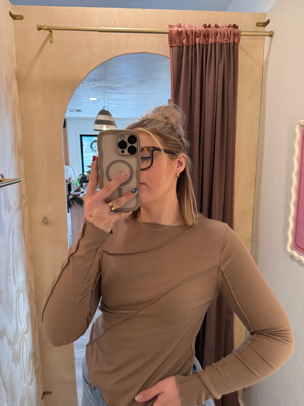 Ribbed Textured Knit Long Sleeve