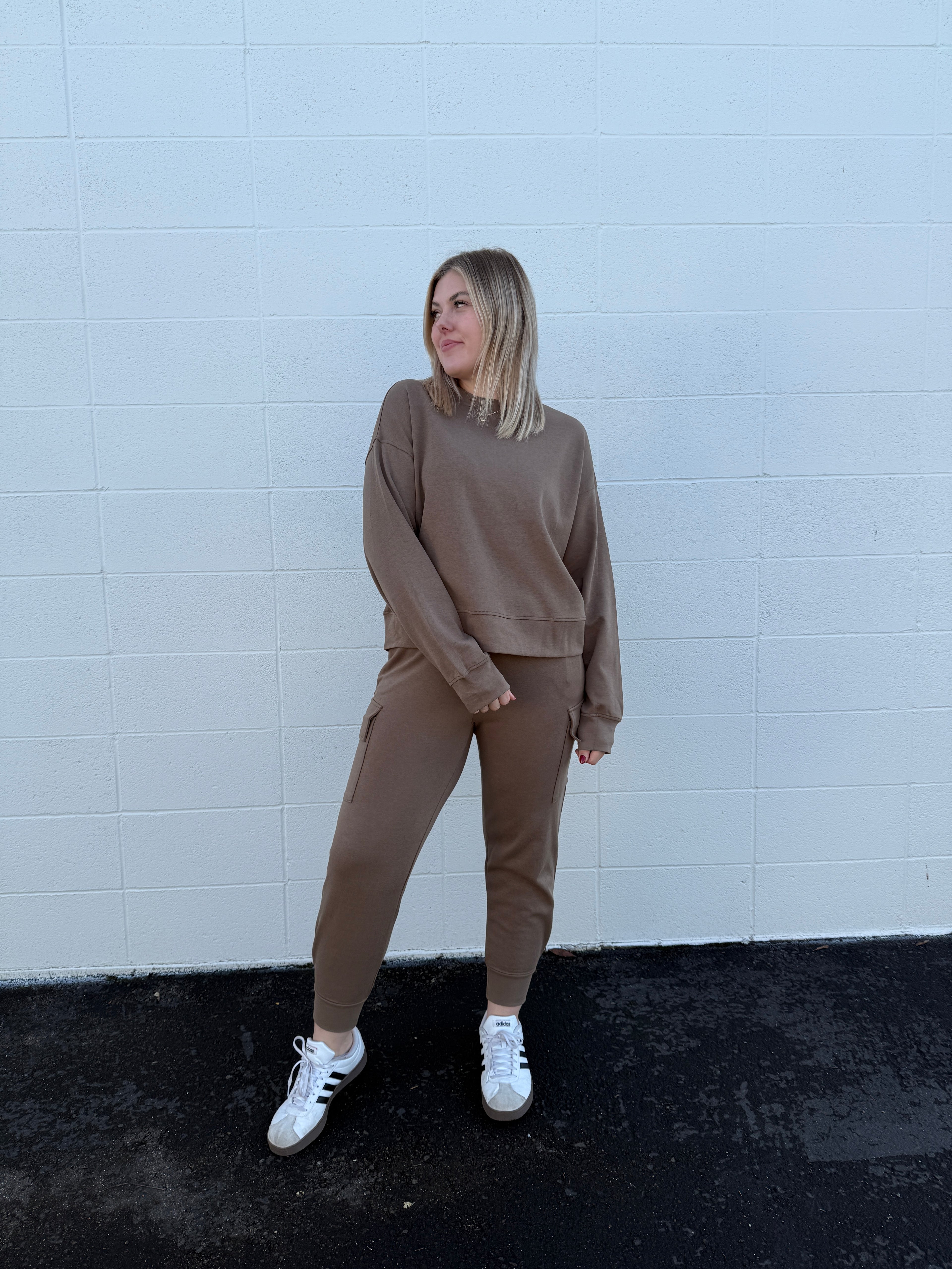 Lounge Around Crewneck Cargo Set (Multiple Colors)