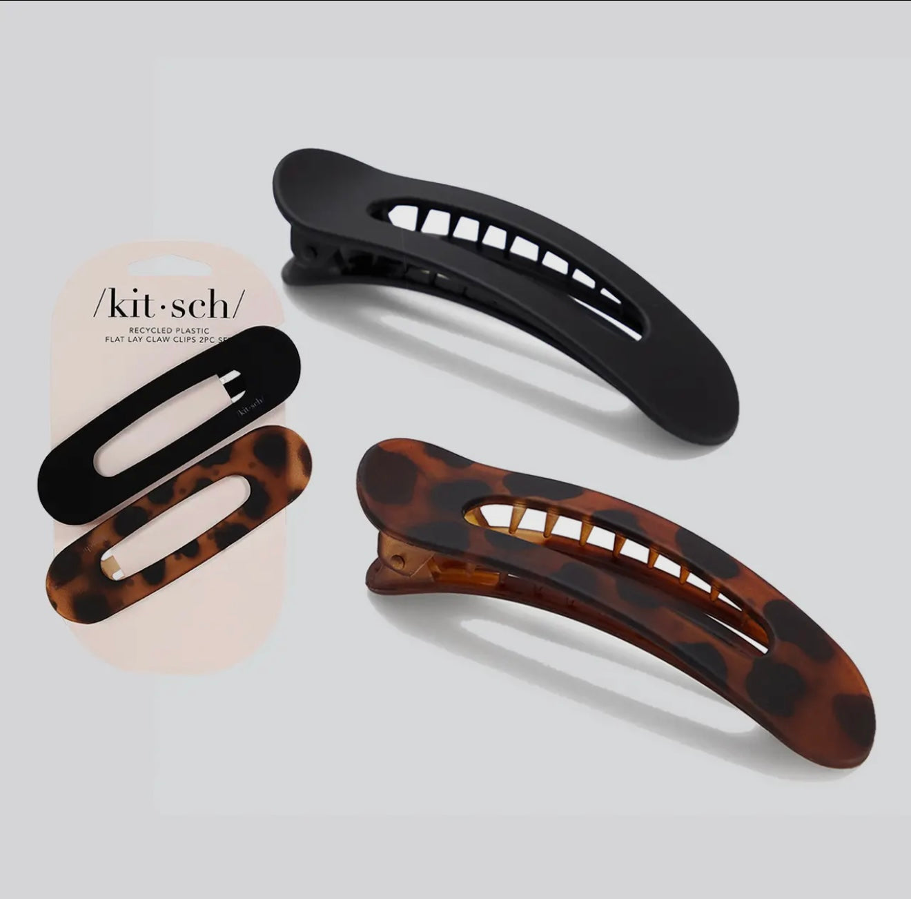 Kitsch Flat Lay Clip Set - Black + Tortoise