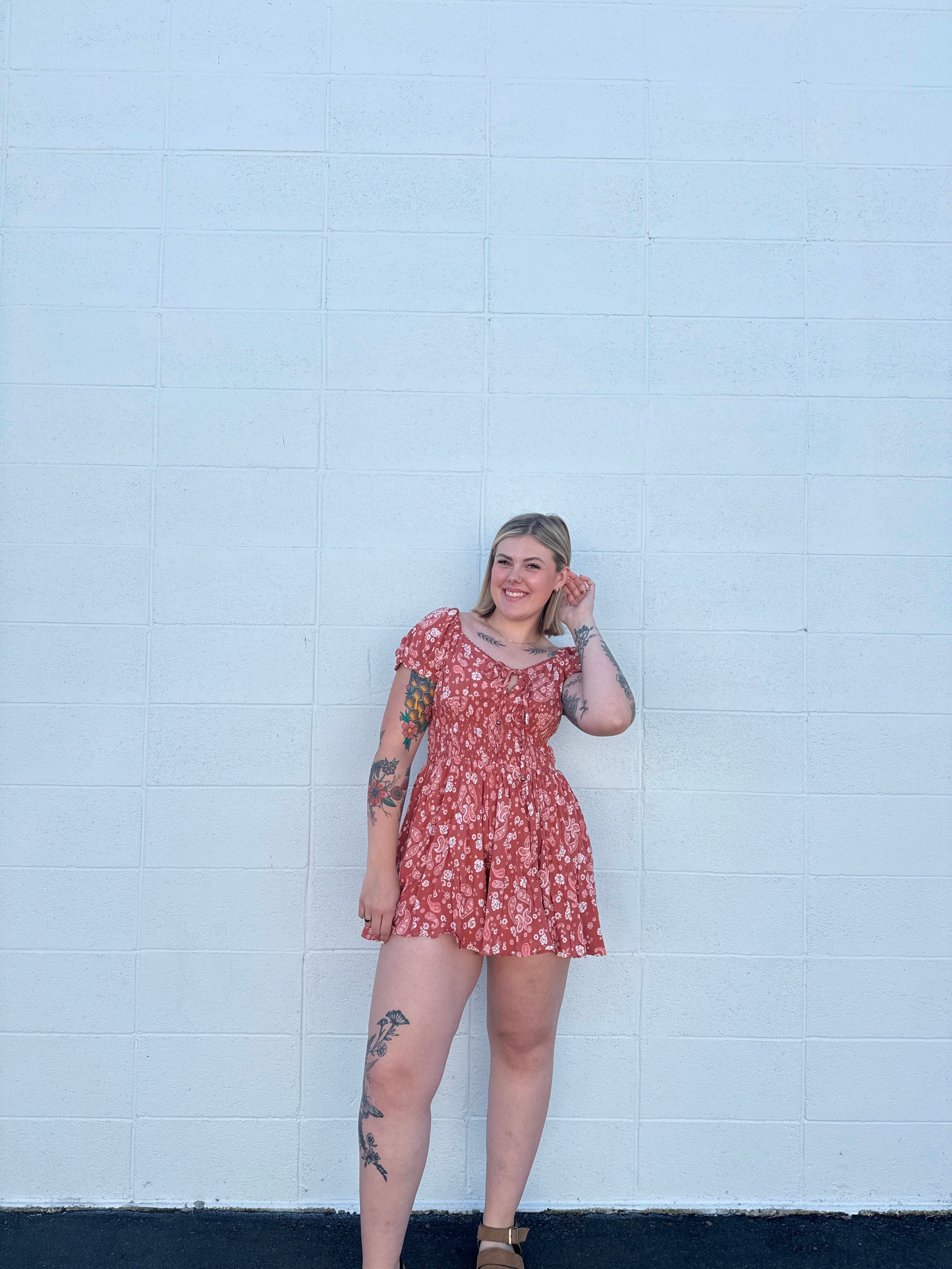 Sunset Paisley Romper