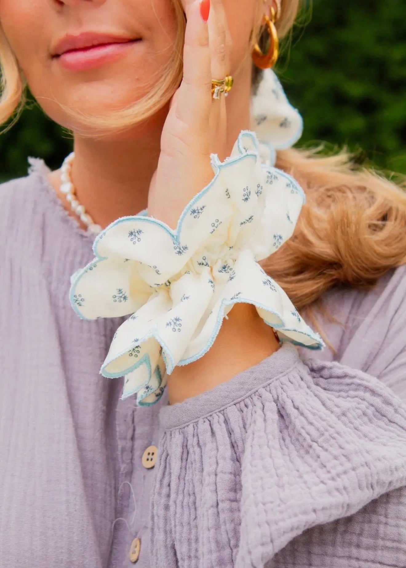 Scallop Double Ruffle Scrunchie