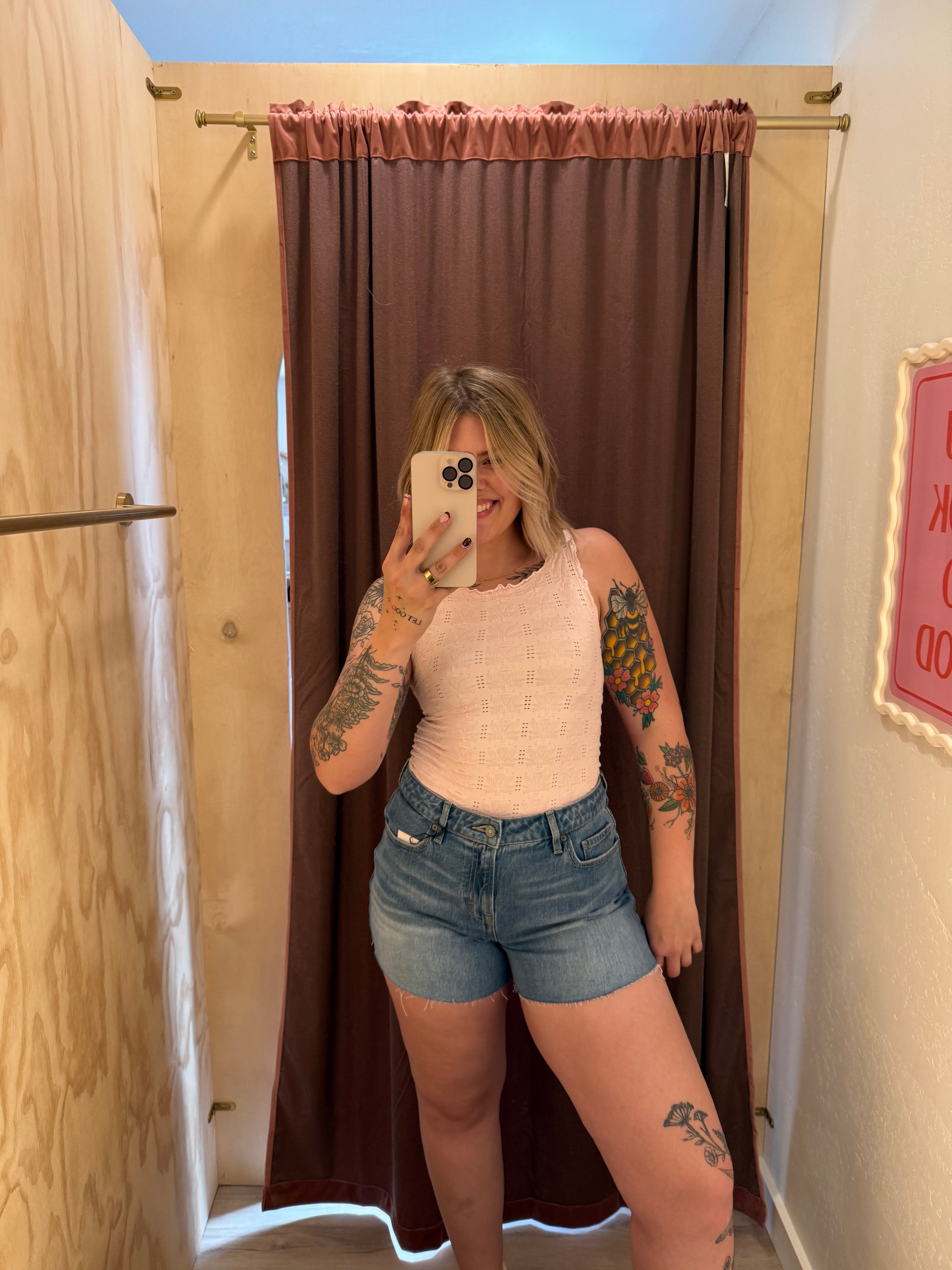 Ava High Rise A-Line Denim Shorts