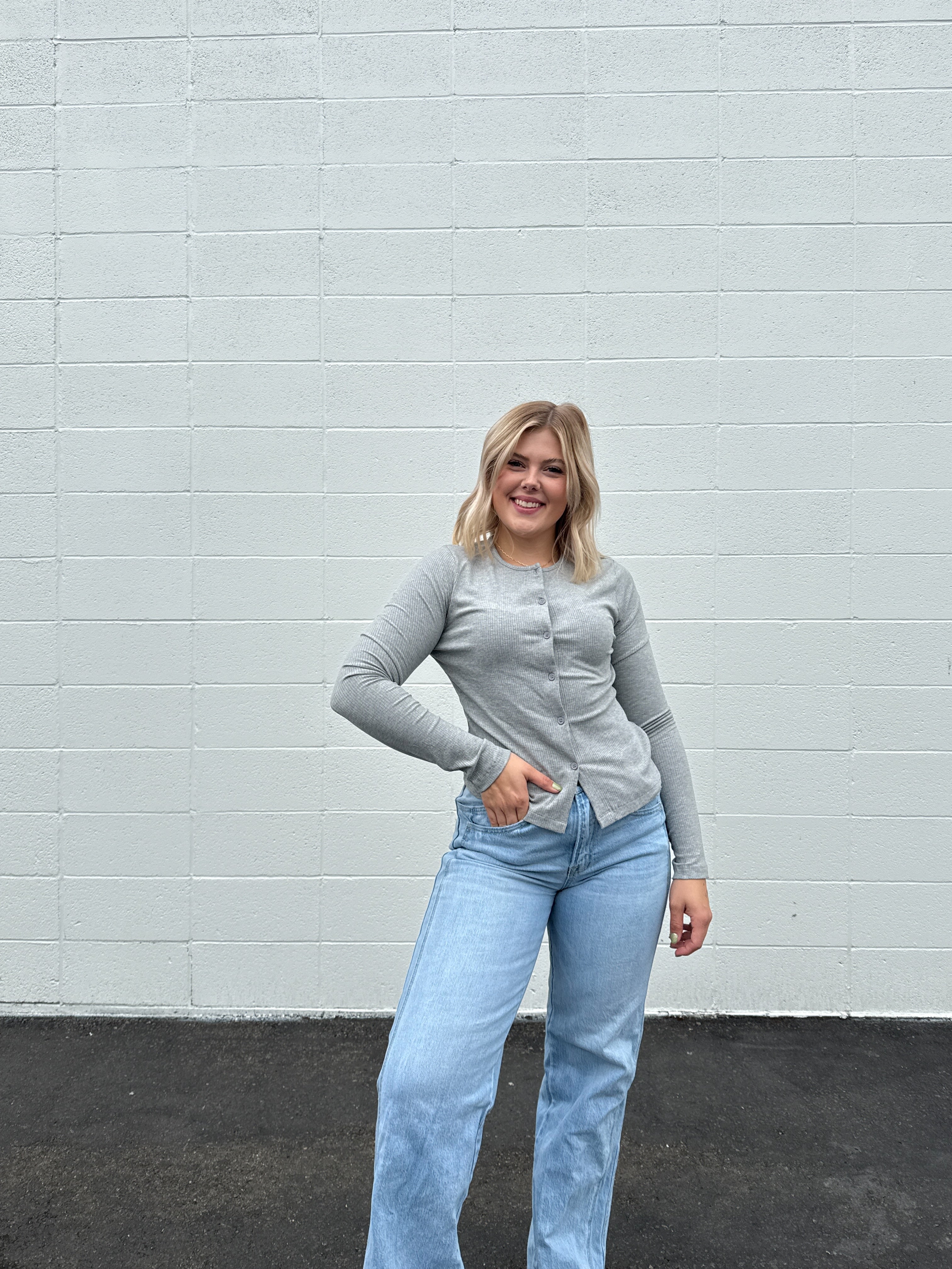 Button Up Long Sleeve Top (multiple colors)