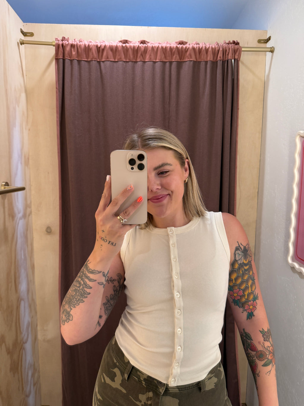 GI Jane Button Down Tanks