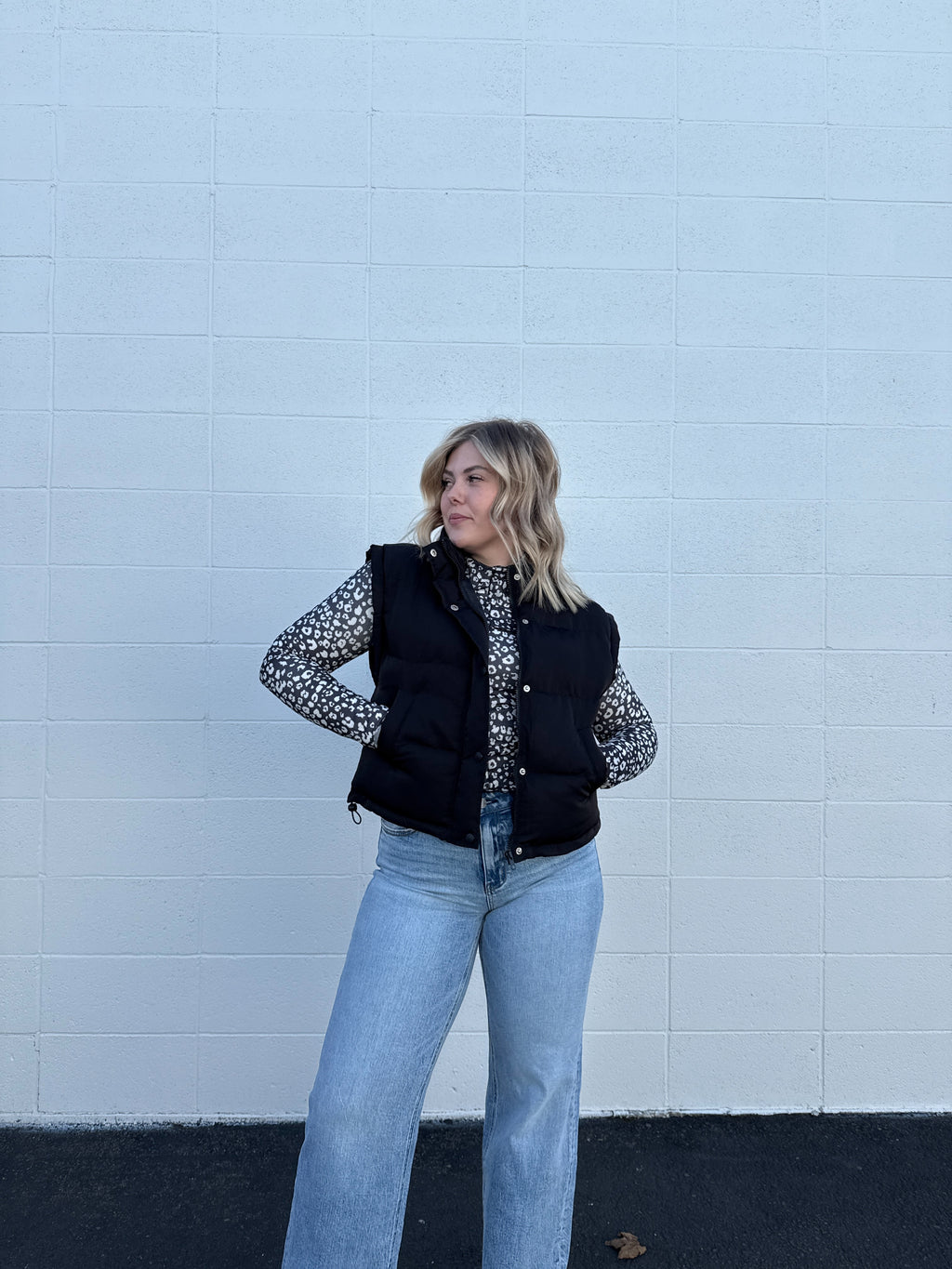 Mock Neck Casual Puffer Vest (multiple colors)