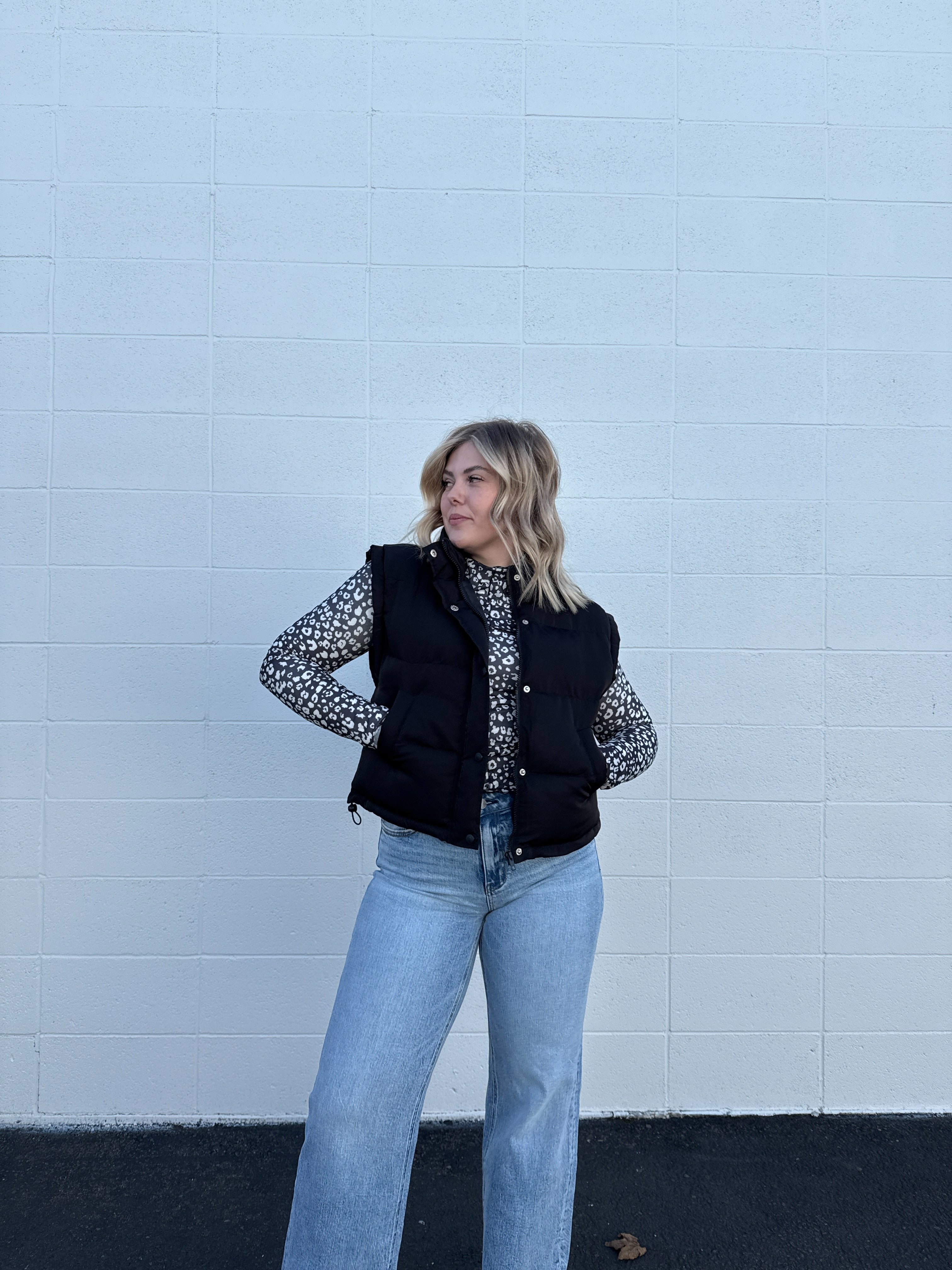 Mock Neck Casual Puffer Vest (multiple colors)