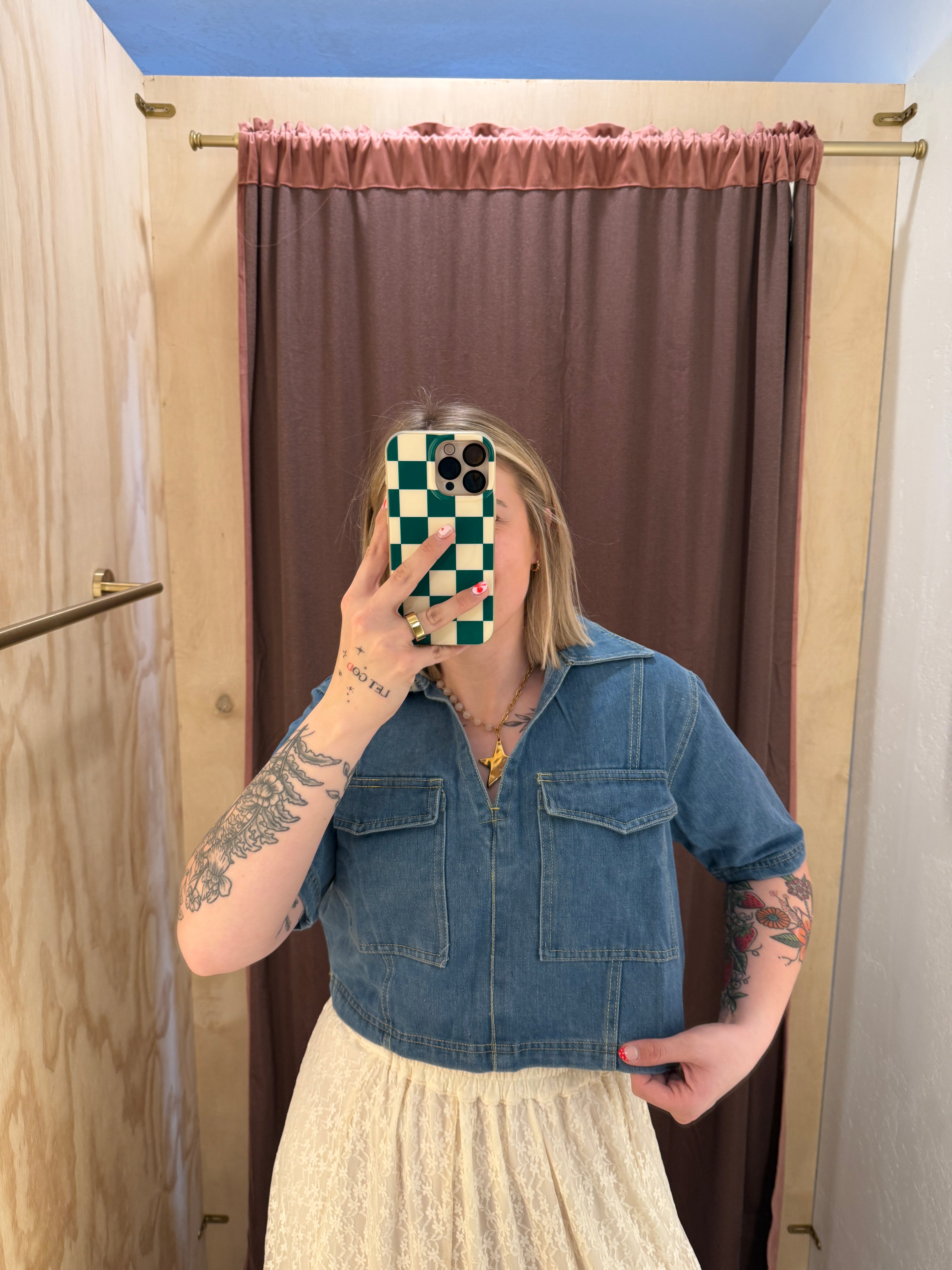 Camden Collared Denim Top