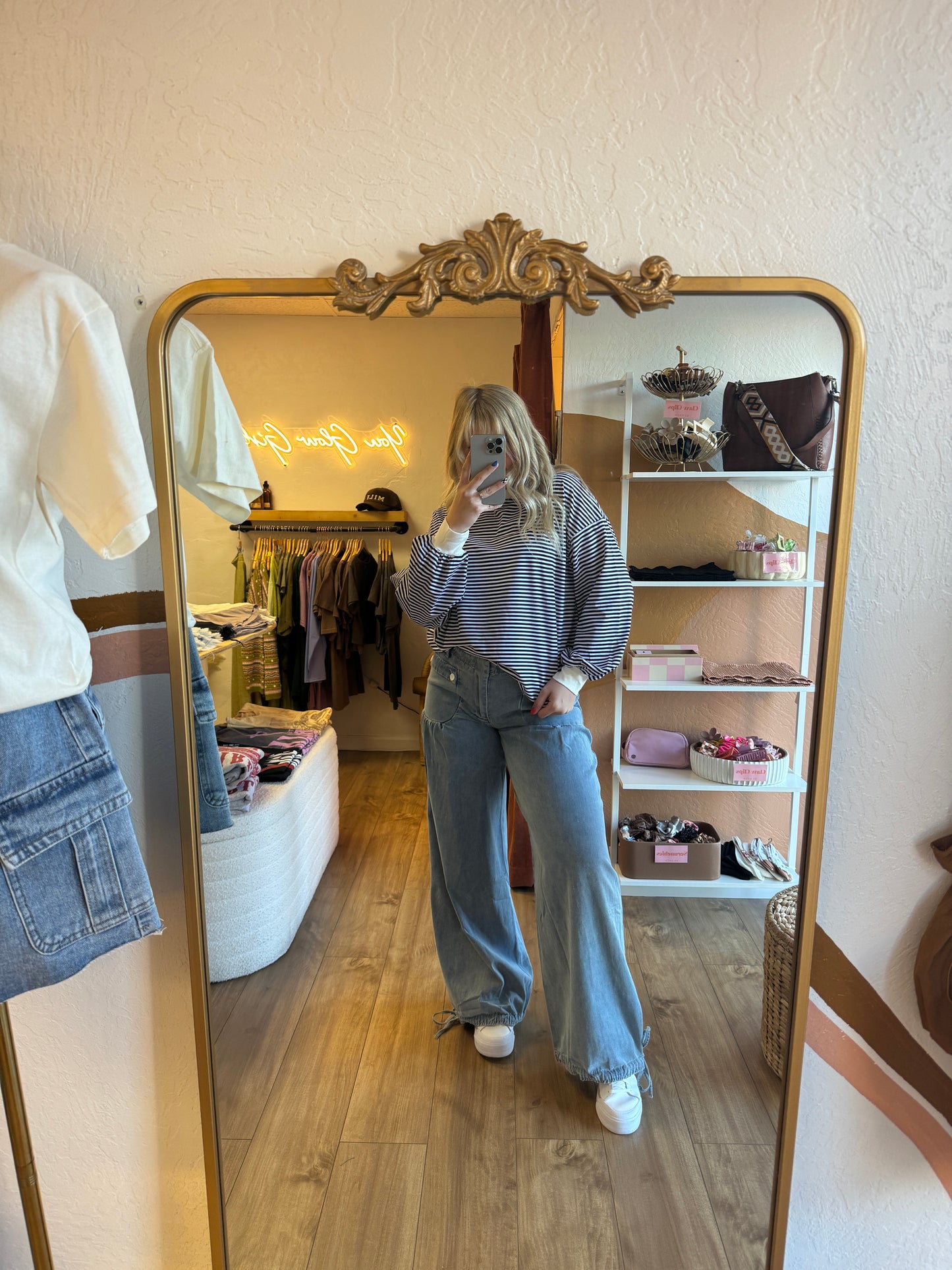 Trendy Gal Denim Button Pants