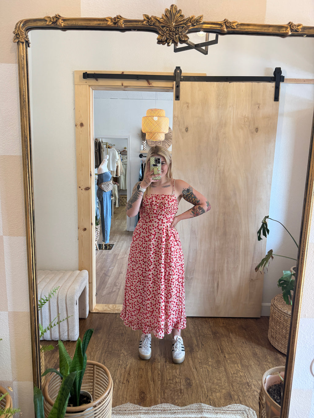 Spaghetti Strap Cherry Dress