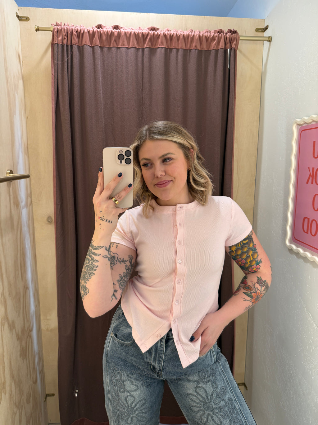 Ribbed Button Down Tees (multiple colors)