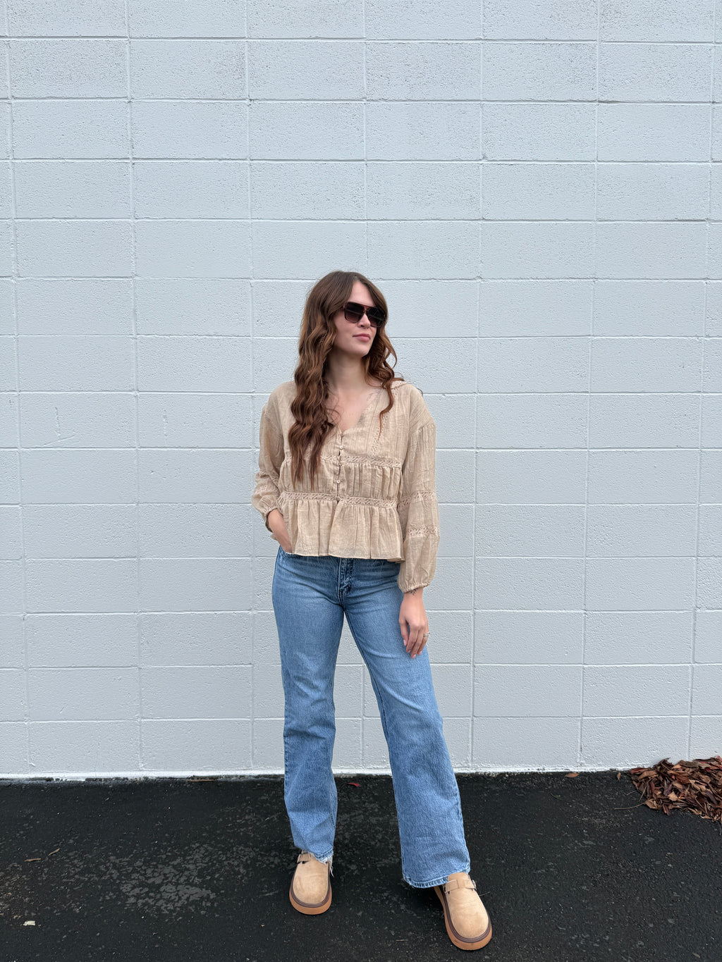 All is Calm V Neck Blouse