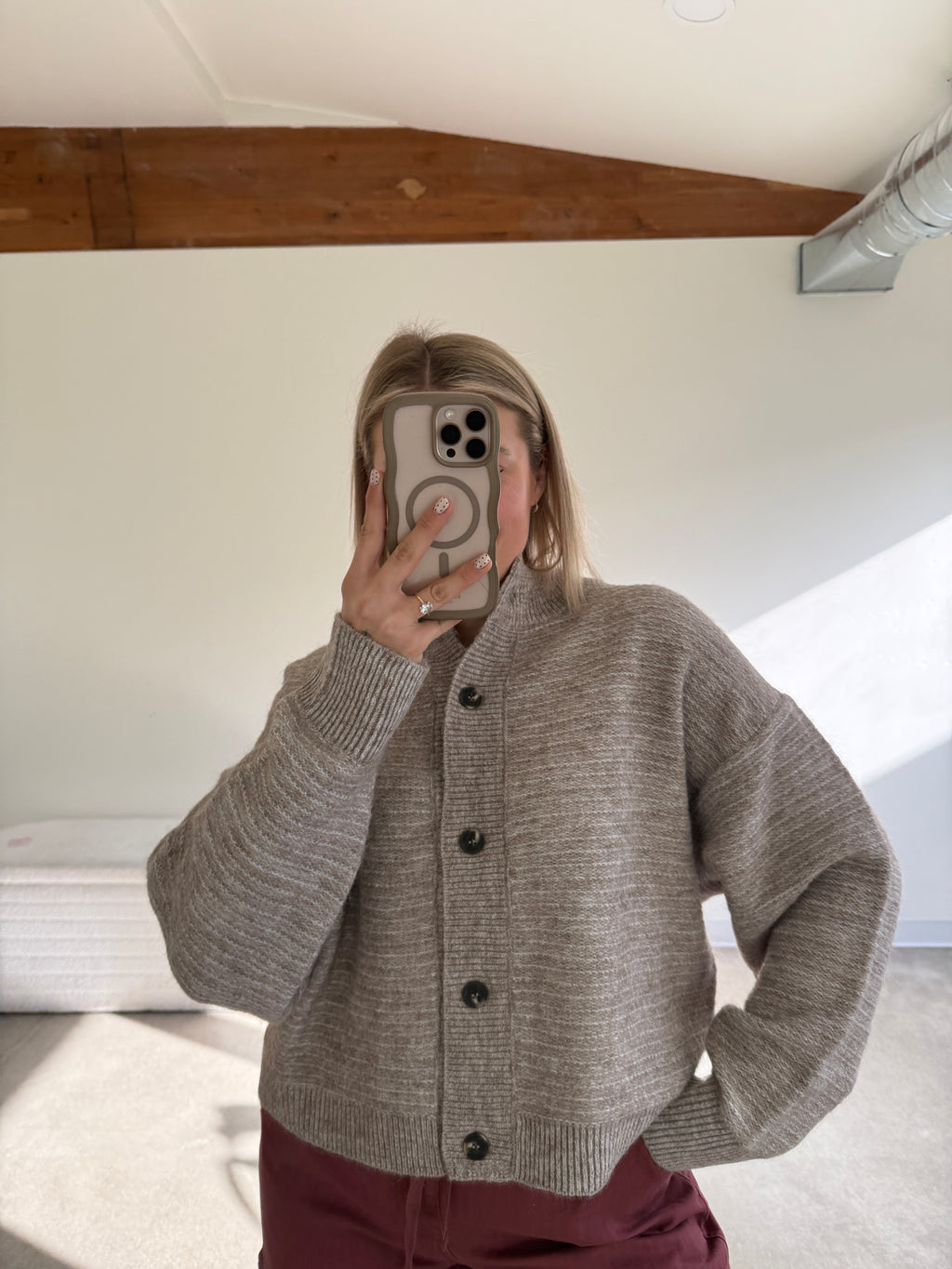Marled Button Down Cardigan