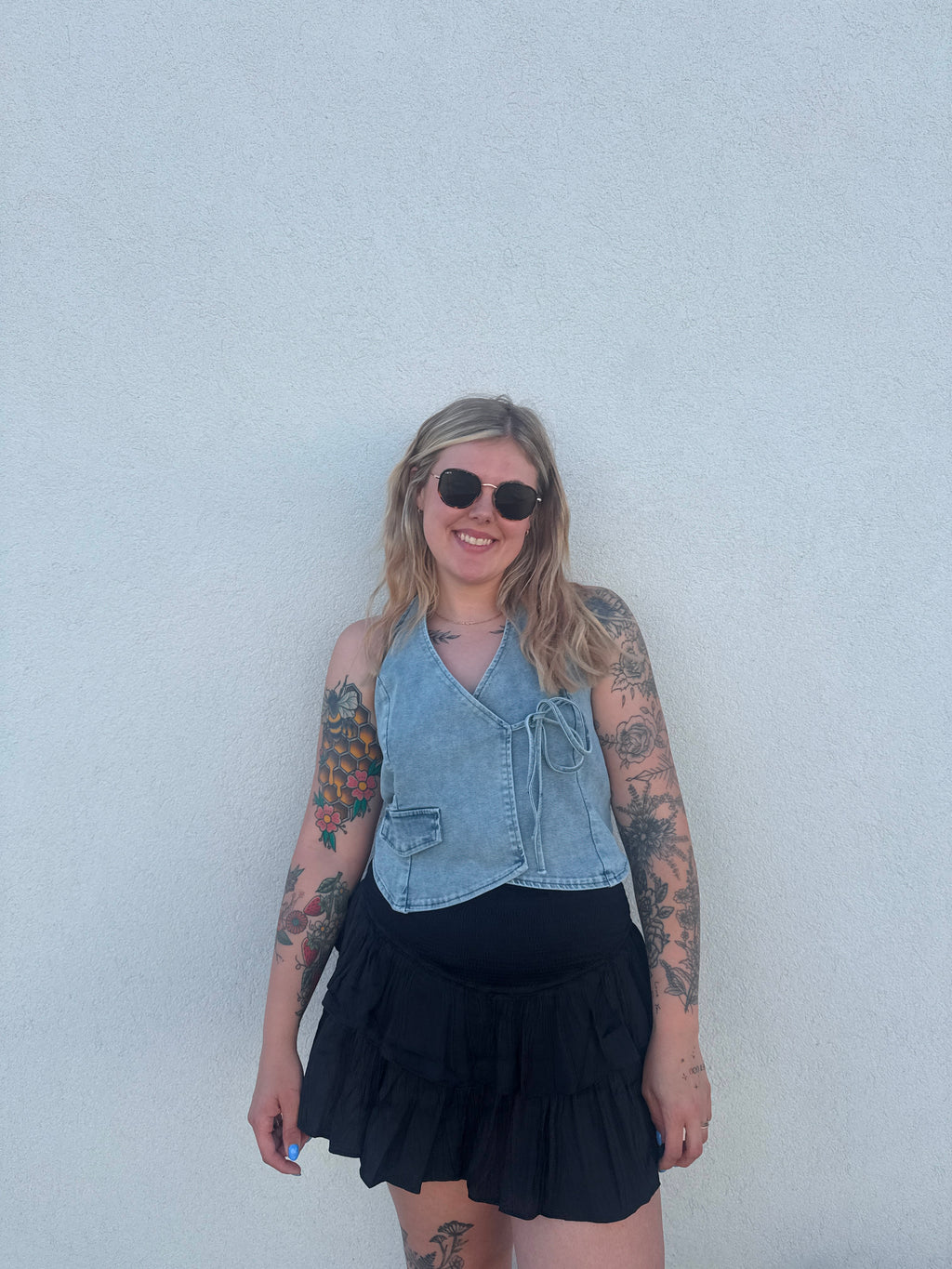 Contour Cascading Smocked Skort