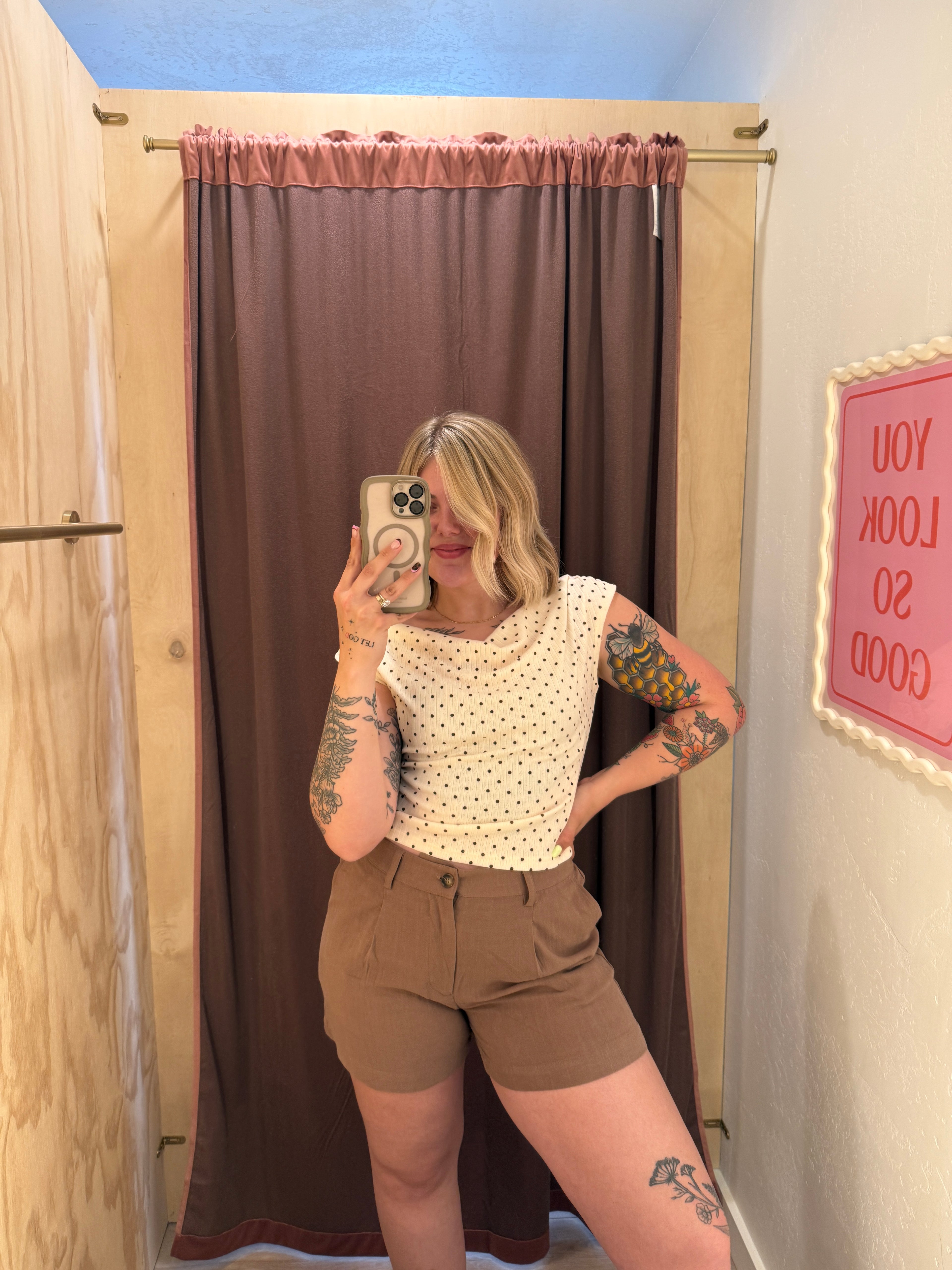 Cold Shoulder Dottie Top