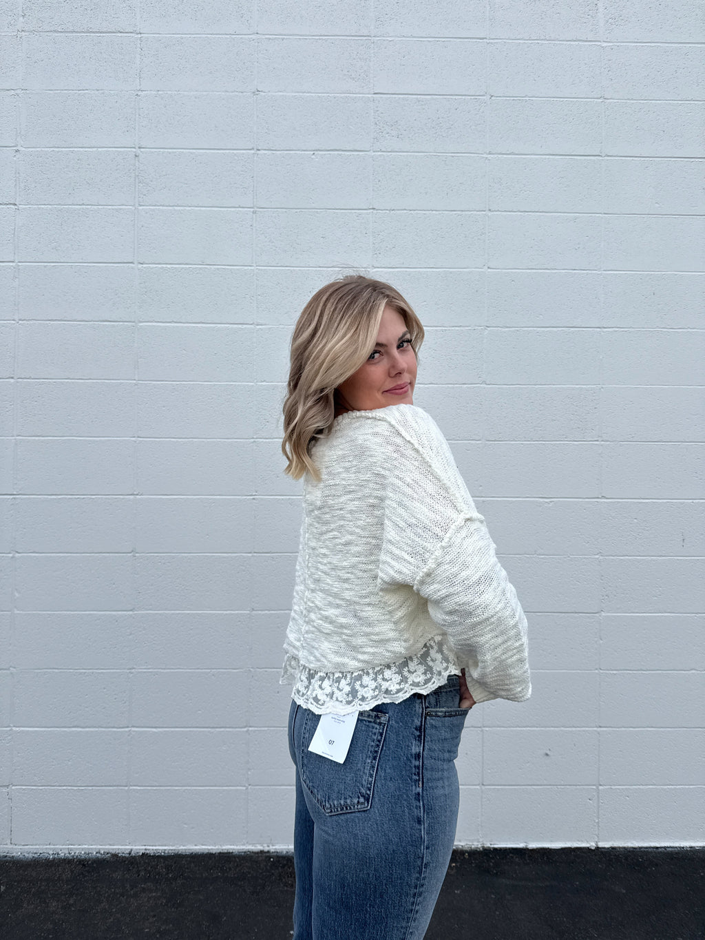 Dainty Lace Trimmed Sweater