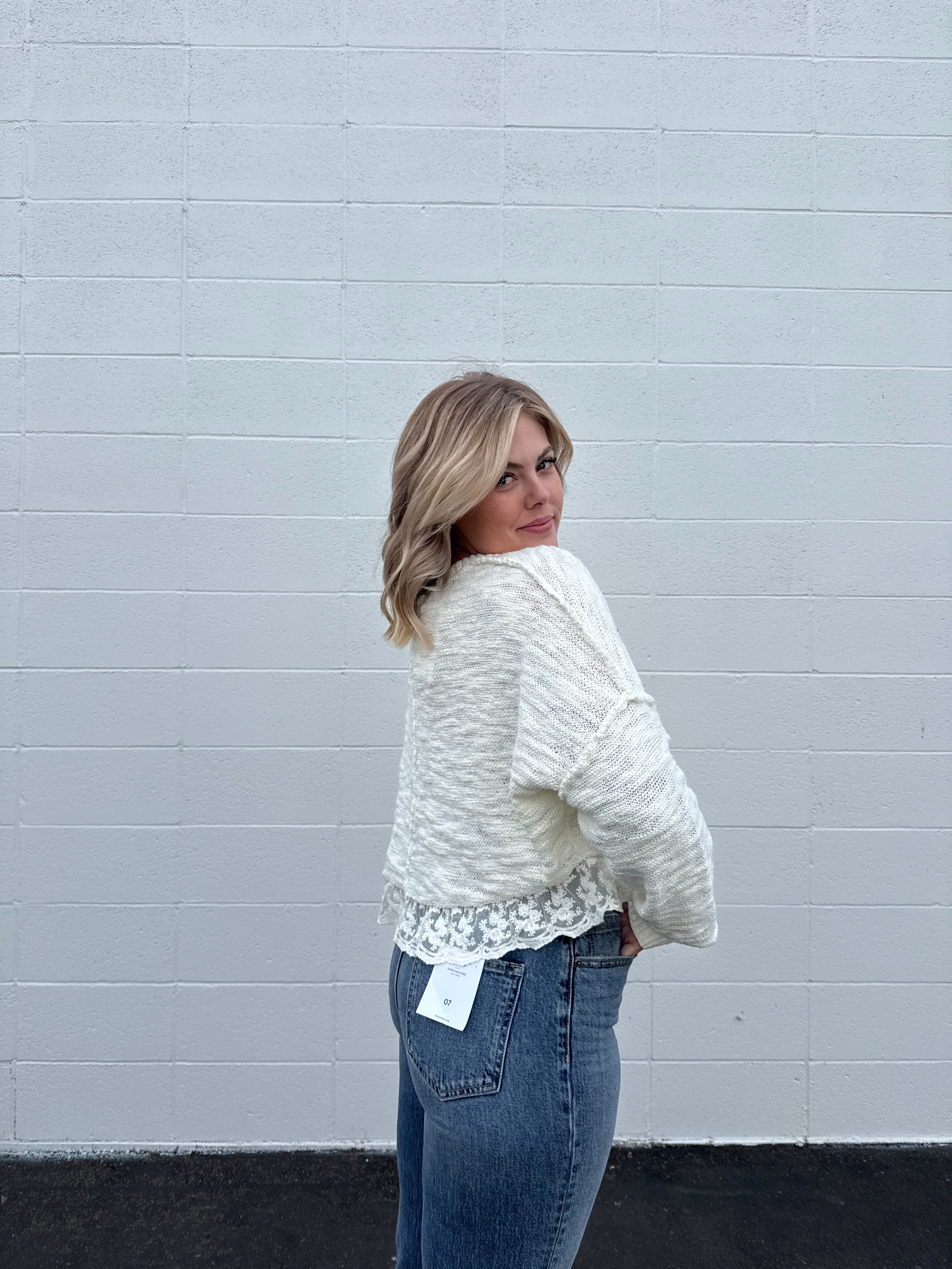 Dainty Lace Trimmed Sweater