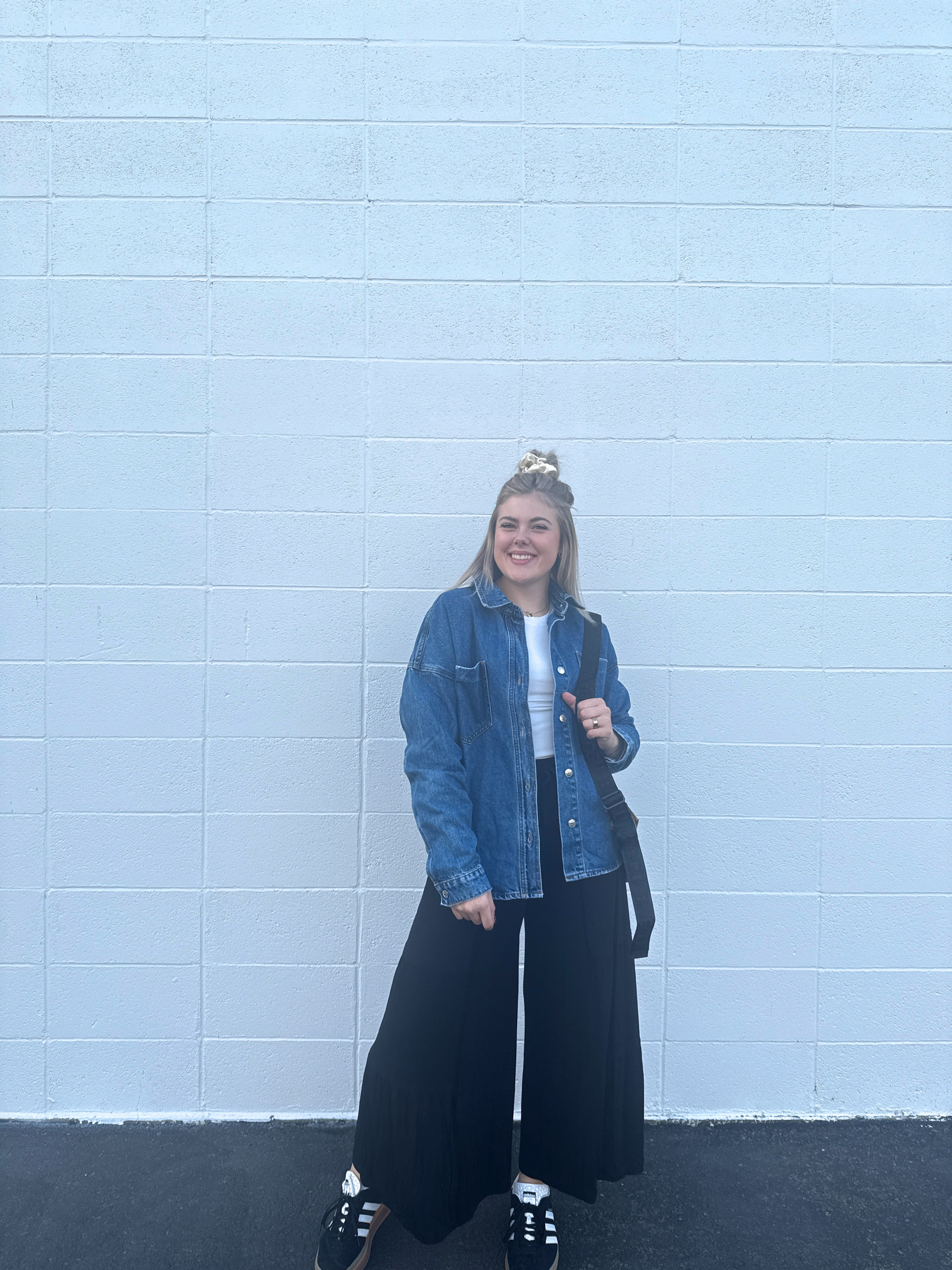 Ribbed Contrast Knit Wide Leg Pants