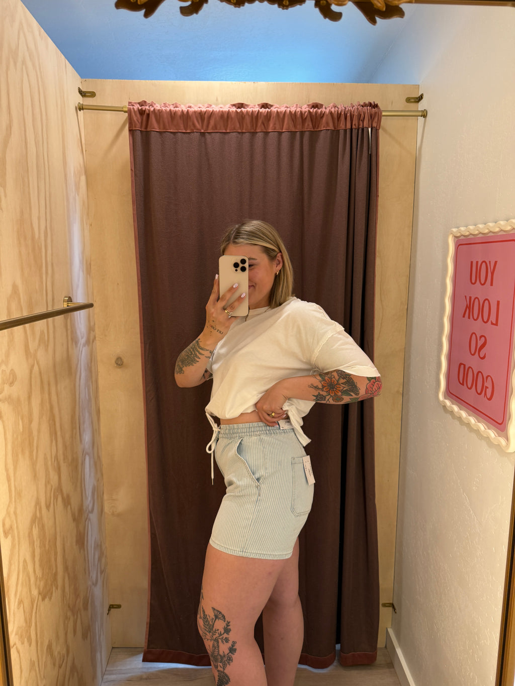 High Rise Striped Shorts