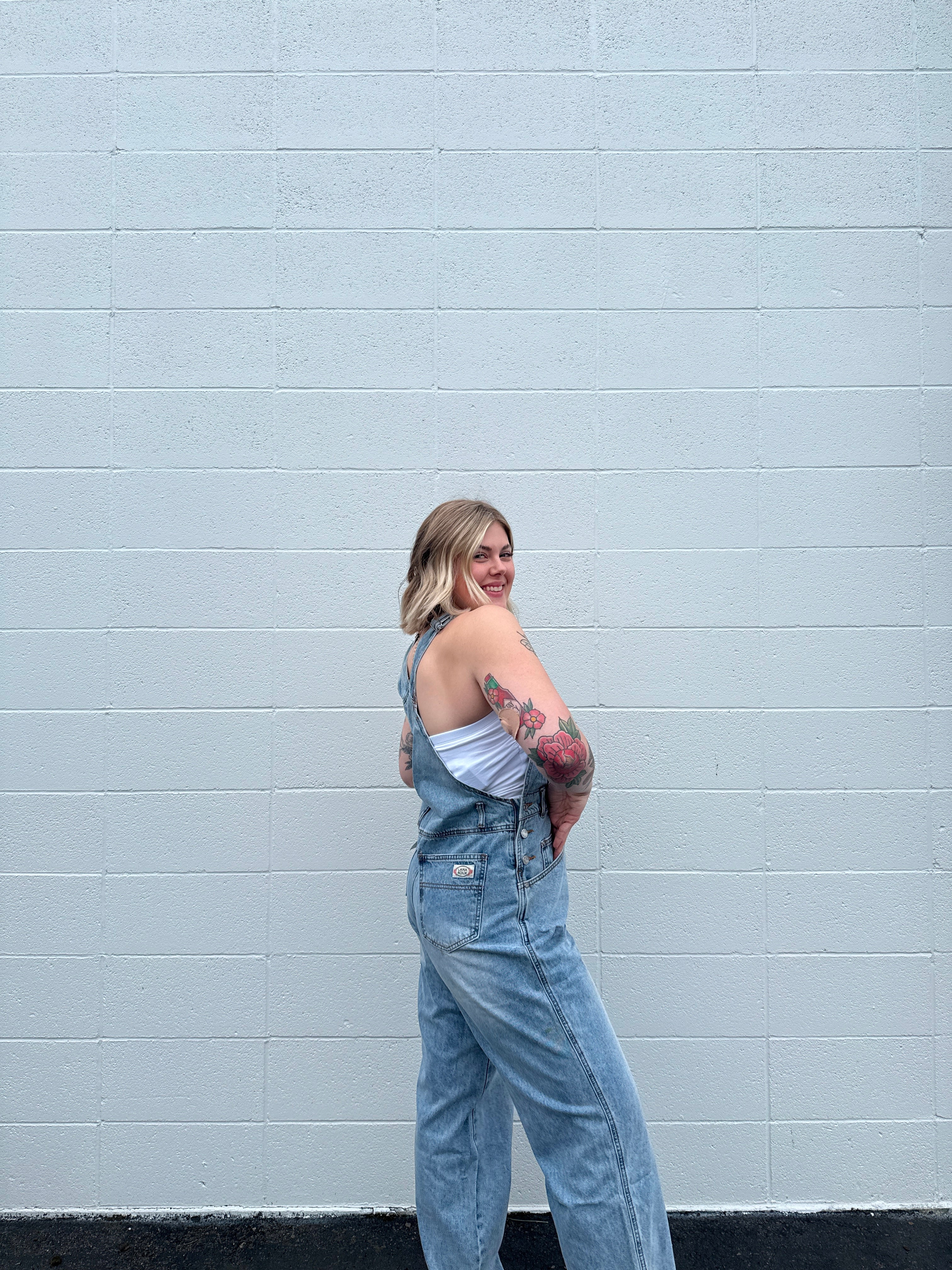 Light Wash Denim Overalls