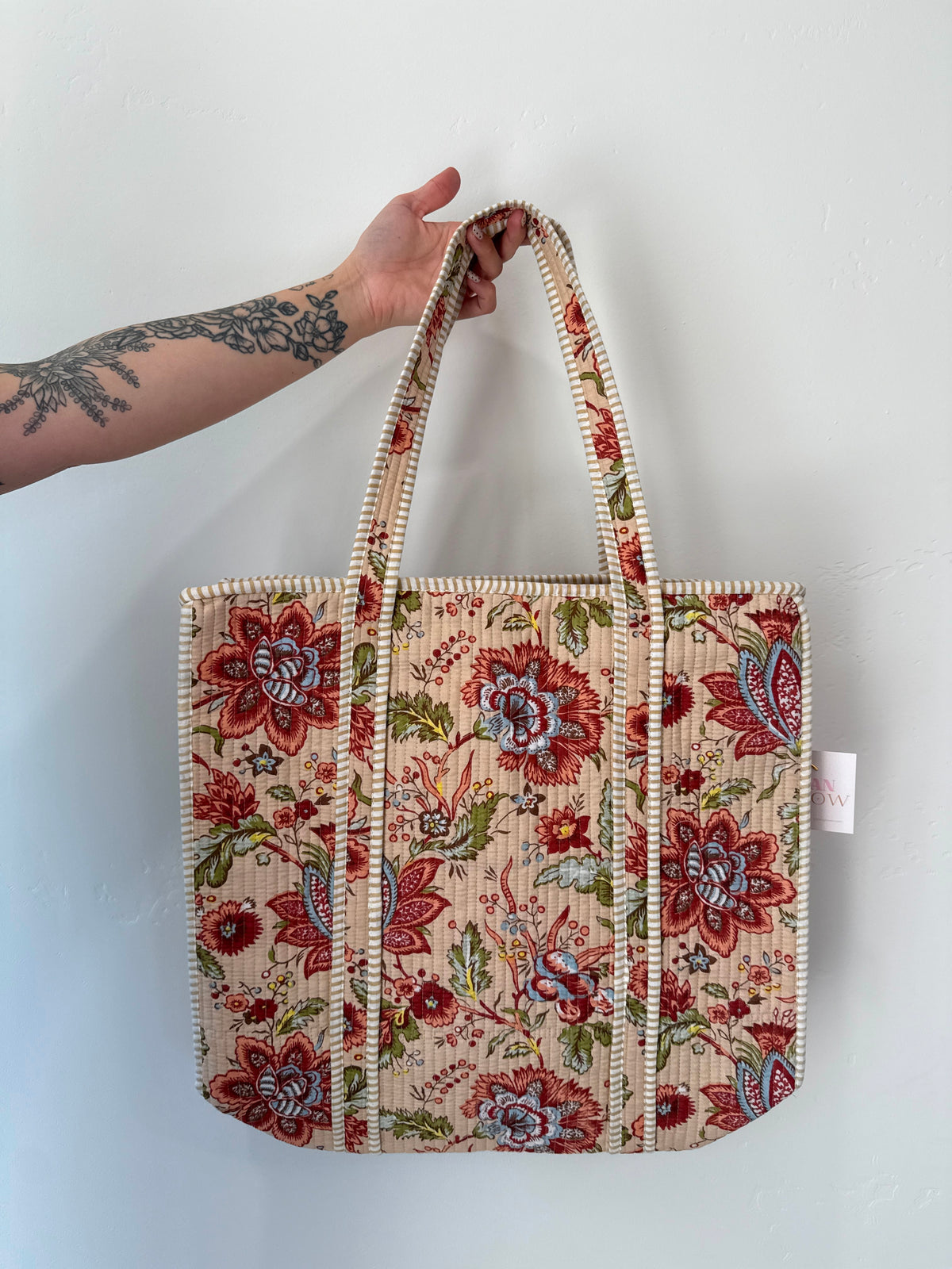 Fall Floral Quilted Tote Bag