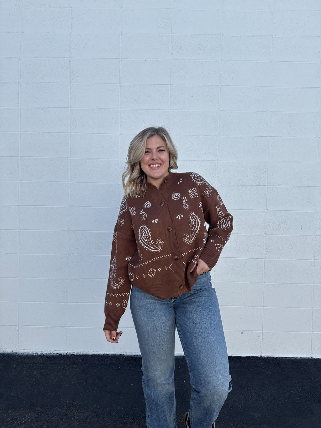 Spice Girl Paisley Button Up Cardigan