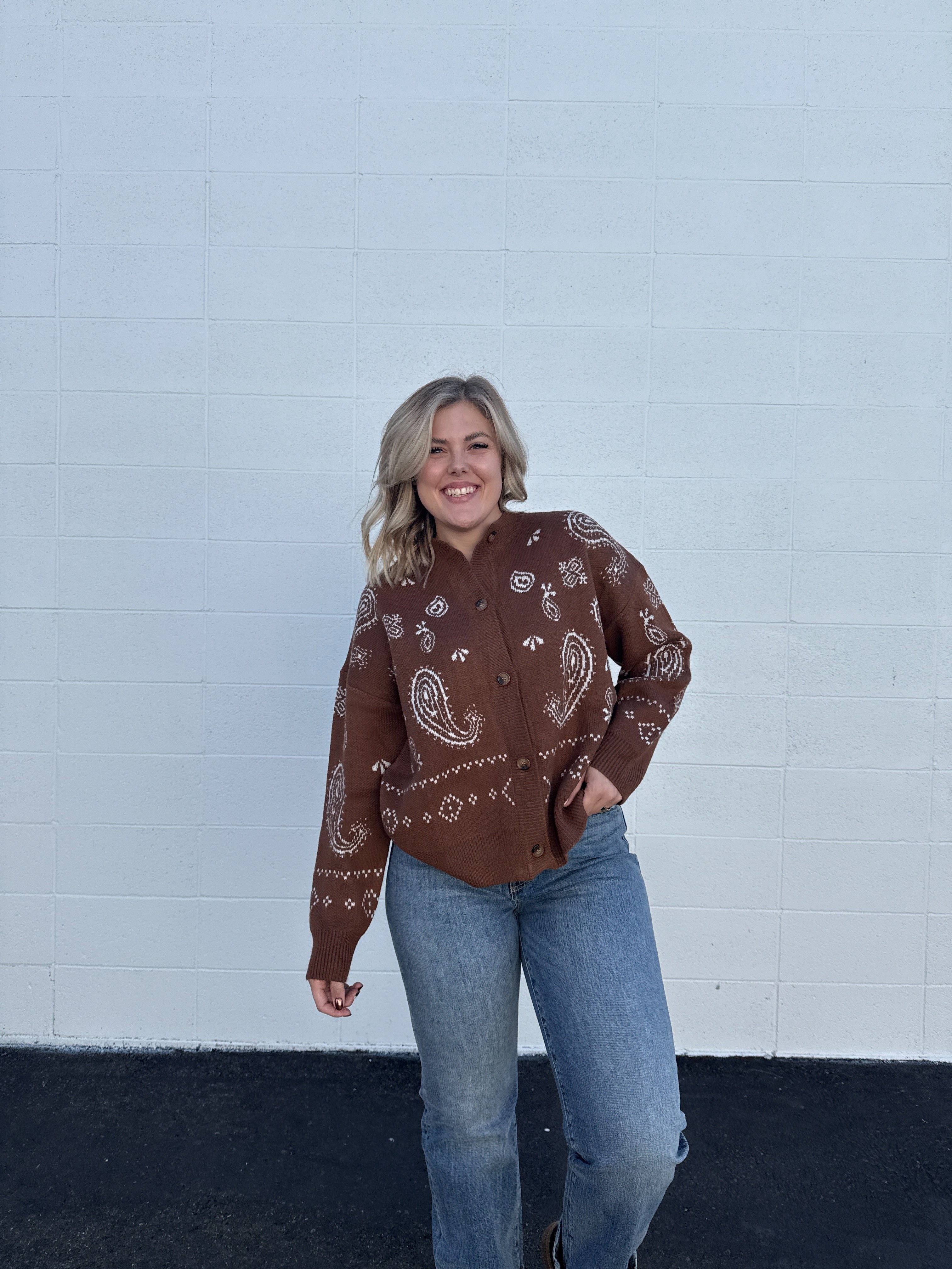 Spice Girl Paisley Button Up Cardigan